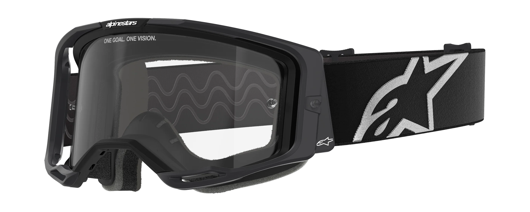 Alpinestars Crossbril Vision 8 Corp - Zwart - Clear Lens
