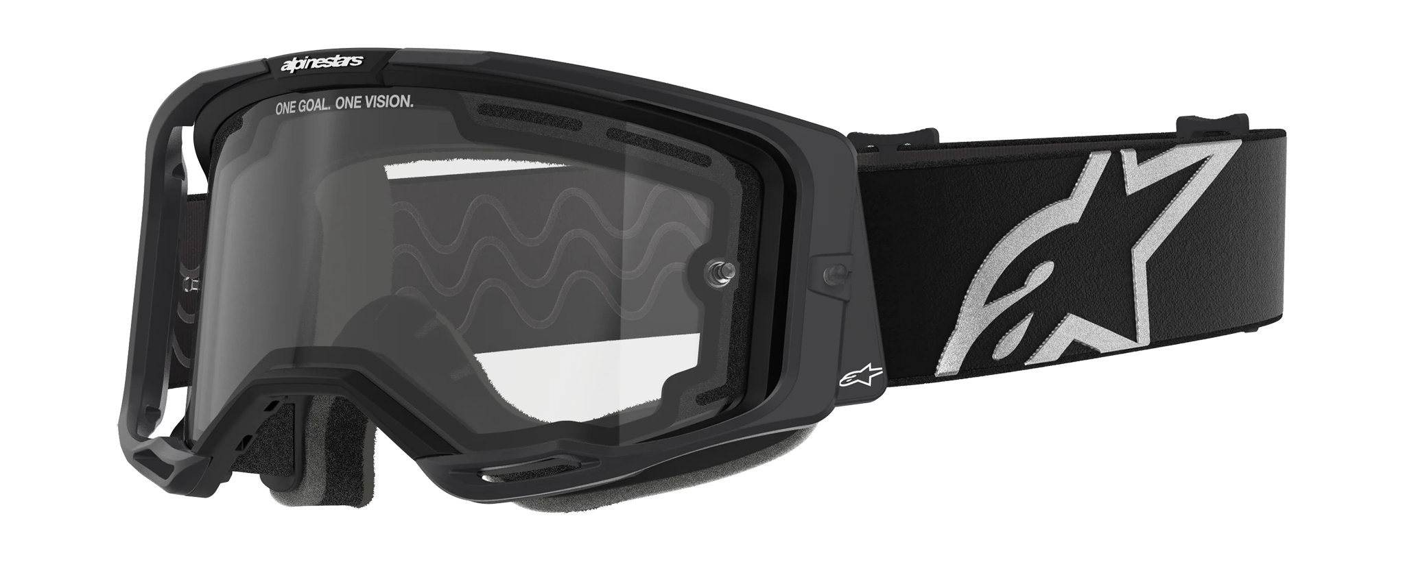Alpinestars Crossbril Vision 8 Corp - Zwart - Dual Vented Clear Lens