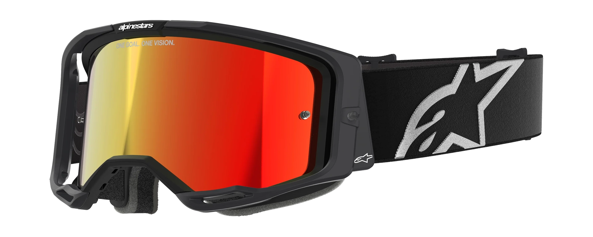 Alpinestars Crossbril Vision 8 Corp - Zwart - Spiegel Rood Lens