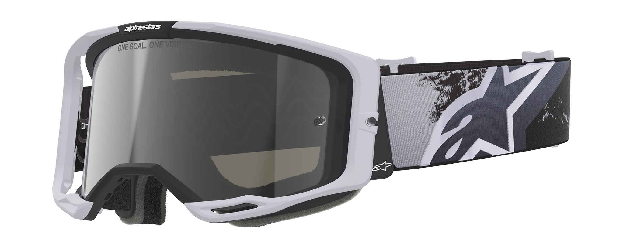 Alpinestars Crossbril Vision 8 Lahnd - Iron / Camo - Spiegel Zilver Lens