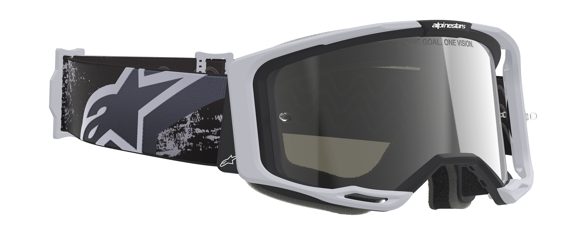 Alpinestars Crossbril Vision 8 Lahnd - Iron / Camo - Spiegel Zilver Lens