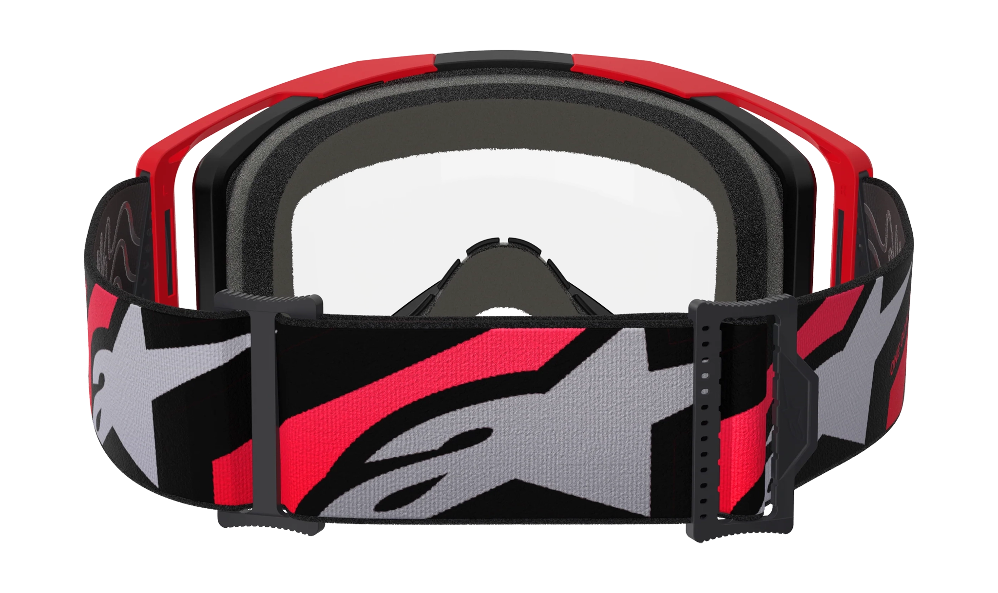 Alpinestars Crossbril Vision 8 Luar - Rood / Zwart - Clear Lens