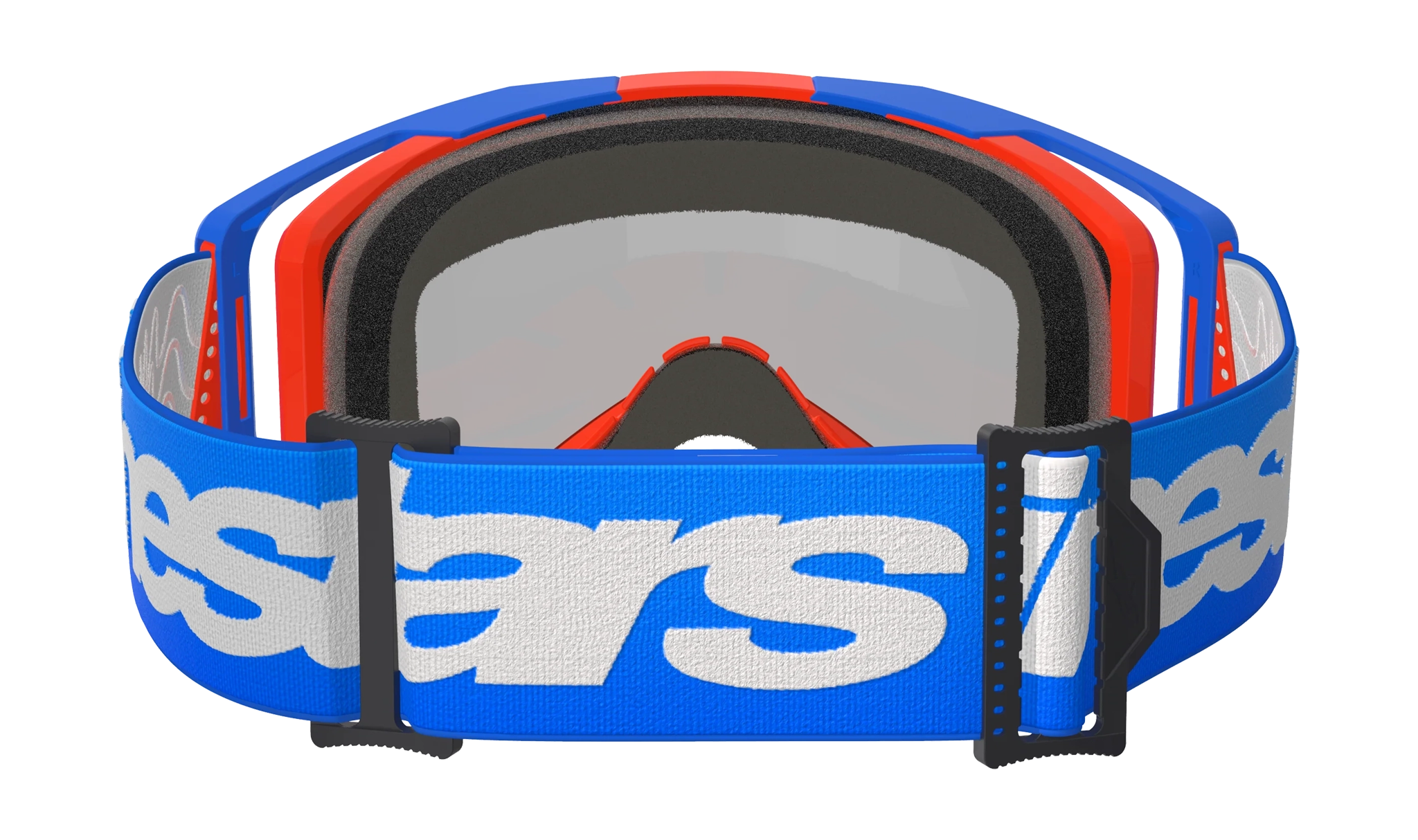 Alpinestars Crossbril Vision 8 Wordmark - Blauw / Oranje - Spiegel Rood Lens