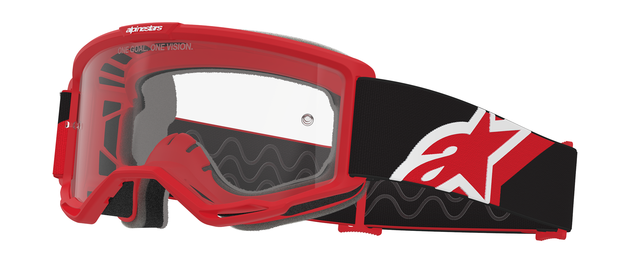 Alpinestars Crossbril Vision OTG - Rood / Zwart / Wit - Clear Lens