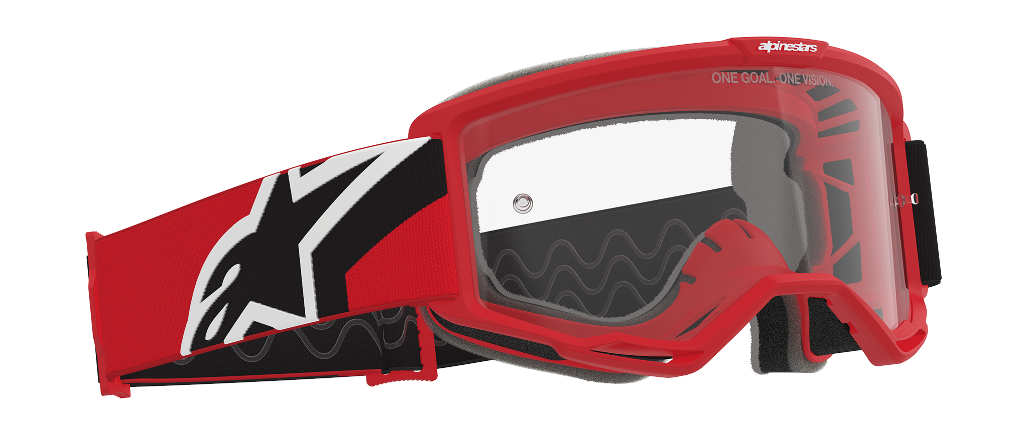 Alpinestars Crossbril Vision OTG - Rood / Zwart / Wit - Clear Lens