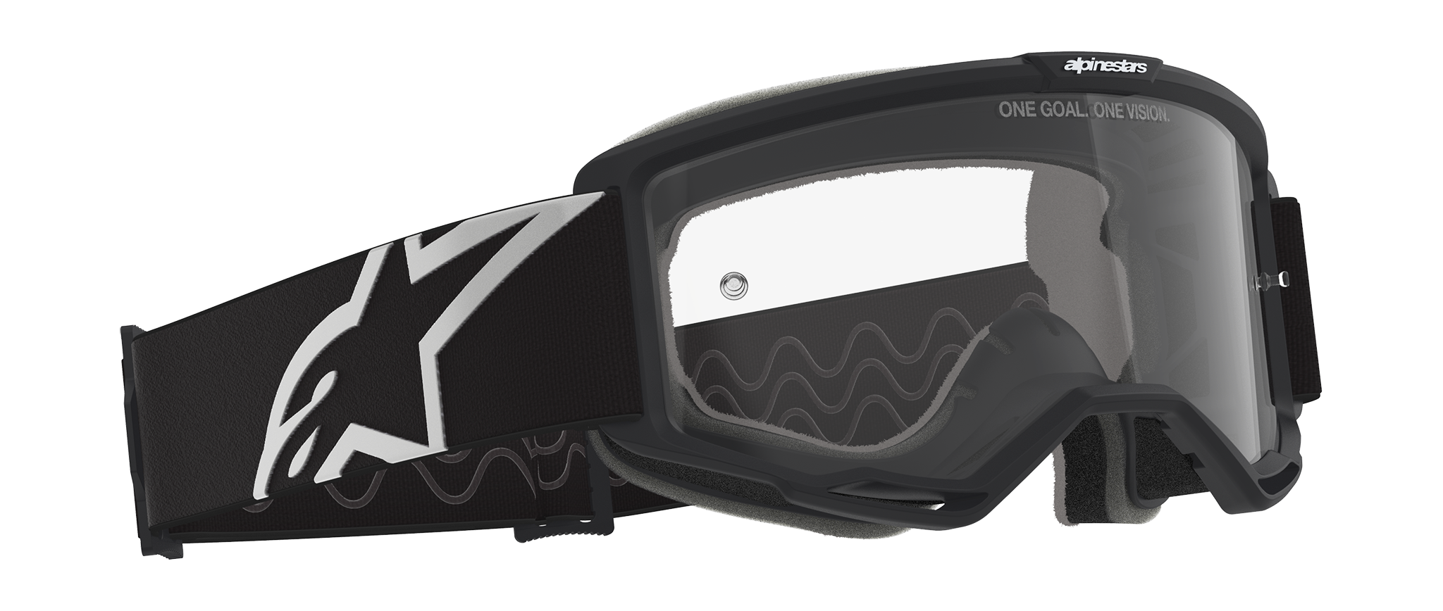Alpinestars Crossbril Vision OTG - Zwart / Grijs - Clear Lens