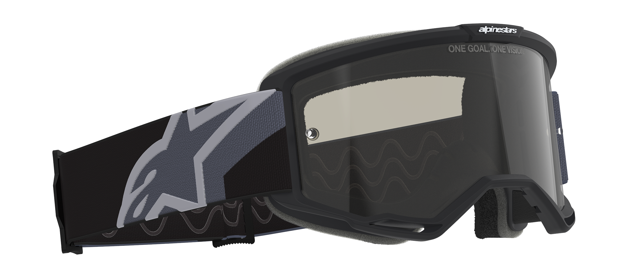 Alpinestars Crossbril Vision Sand - Zwart / Grijs - Donker Smoke Lens