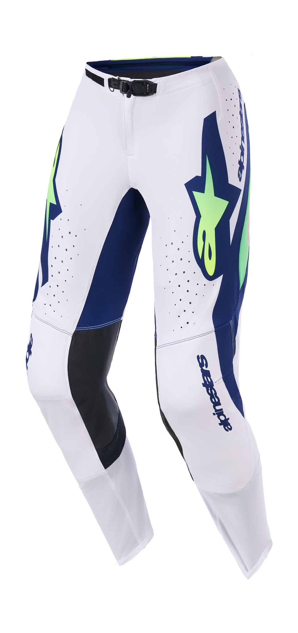 Alpinestars Crossbroek 2026 Supertech Vista - Licht Grijs / Fluo Geel / Blauw