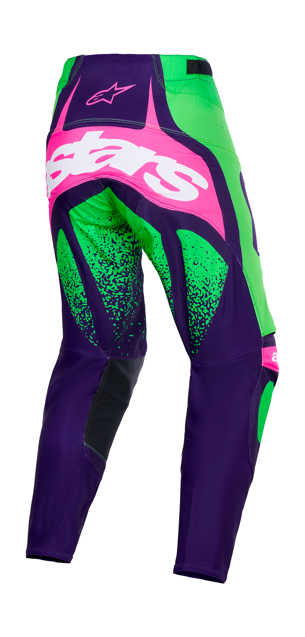 Alpinestars Crossbroek 2026 Techstar Nomur - Deep Paars / Groen / Fluo Roze