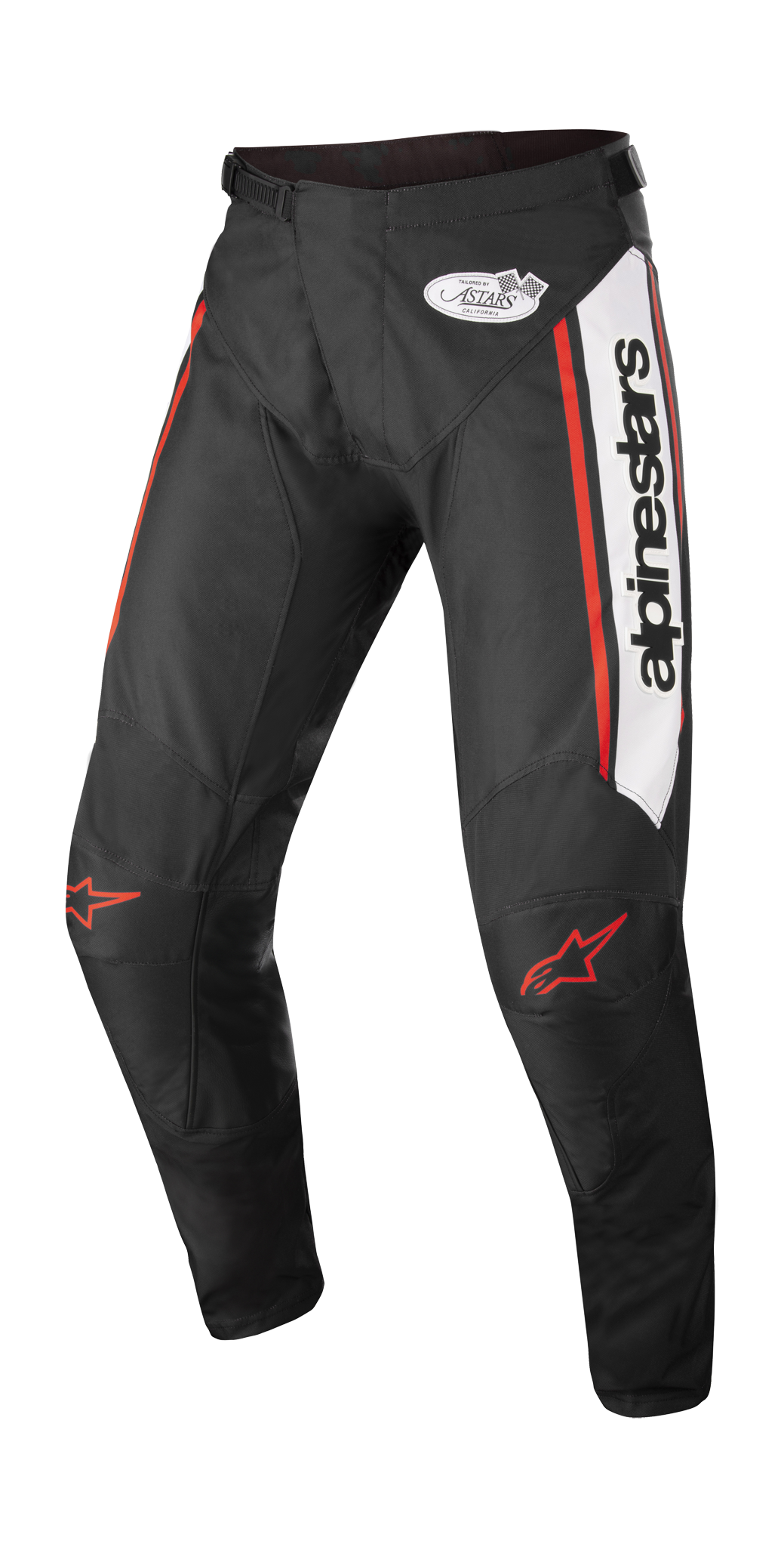 Alpinestars Crossbroek Racer Flagship - Zwart / Wit / Fluo Rood
