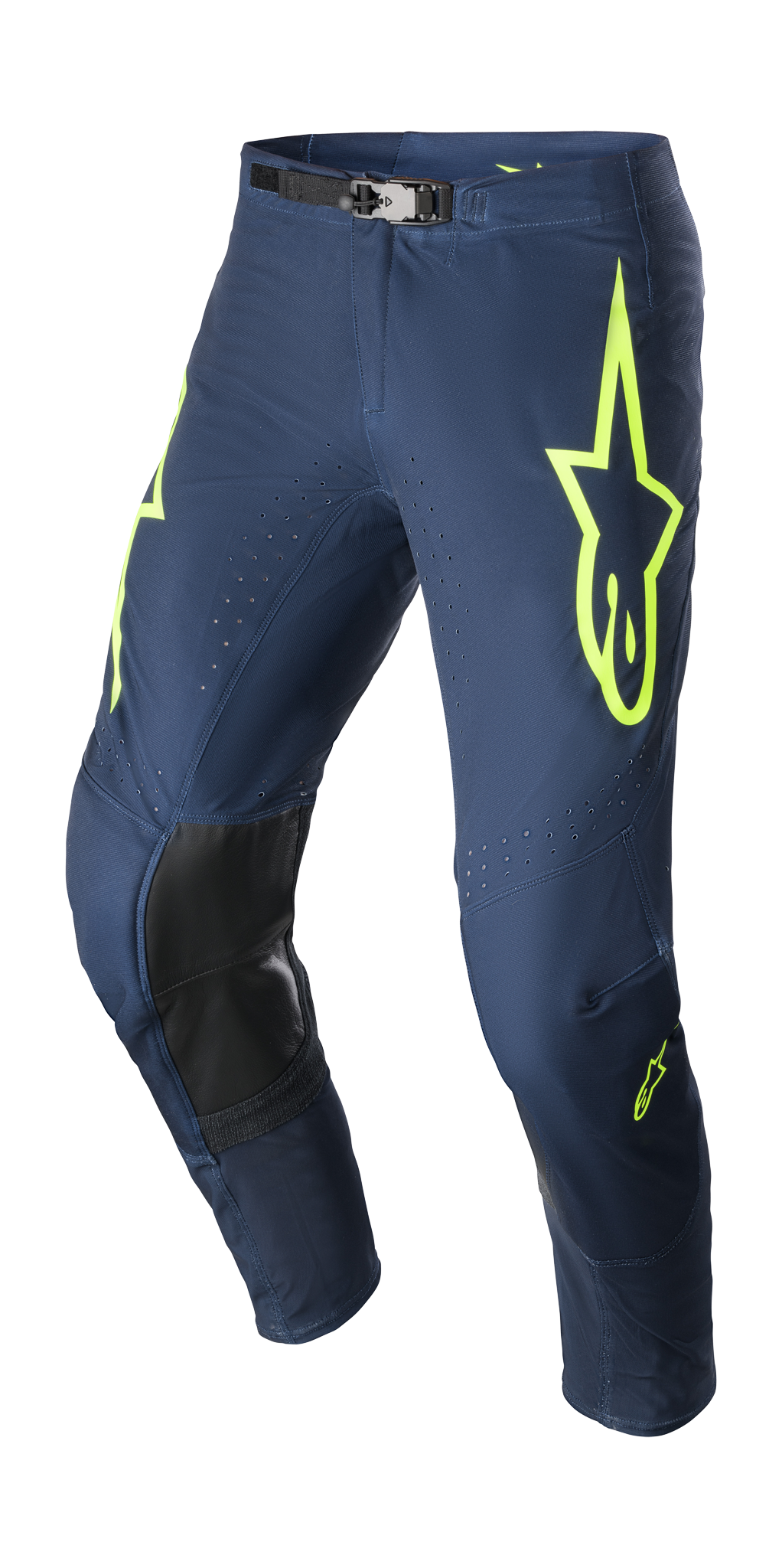 Alpinestars Crossbroek Supertech Bruin - Night Navy / Fluo Geel