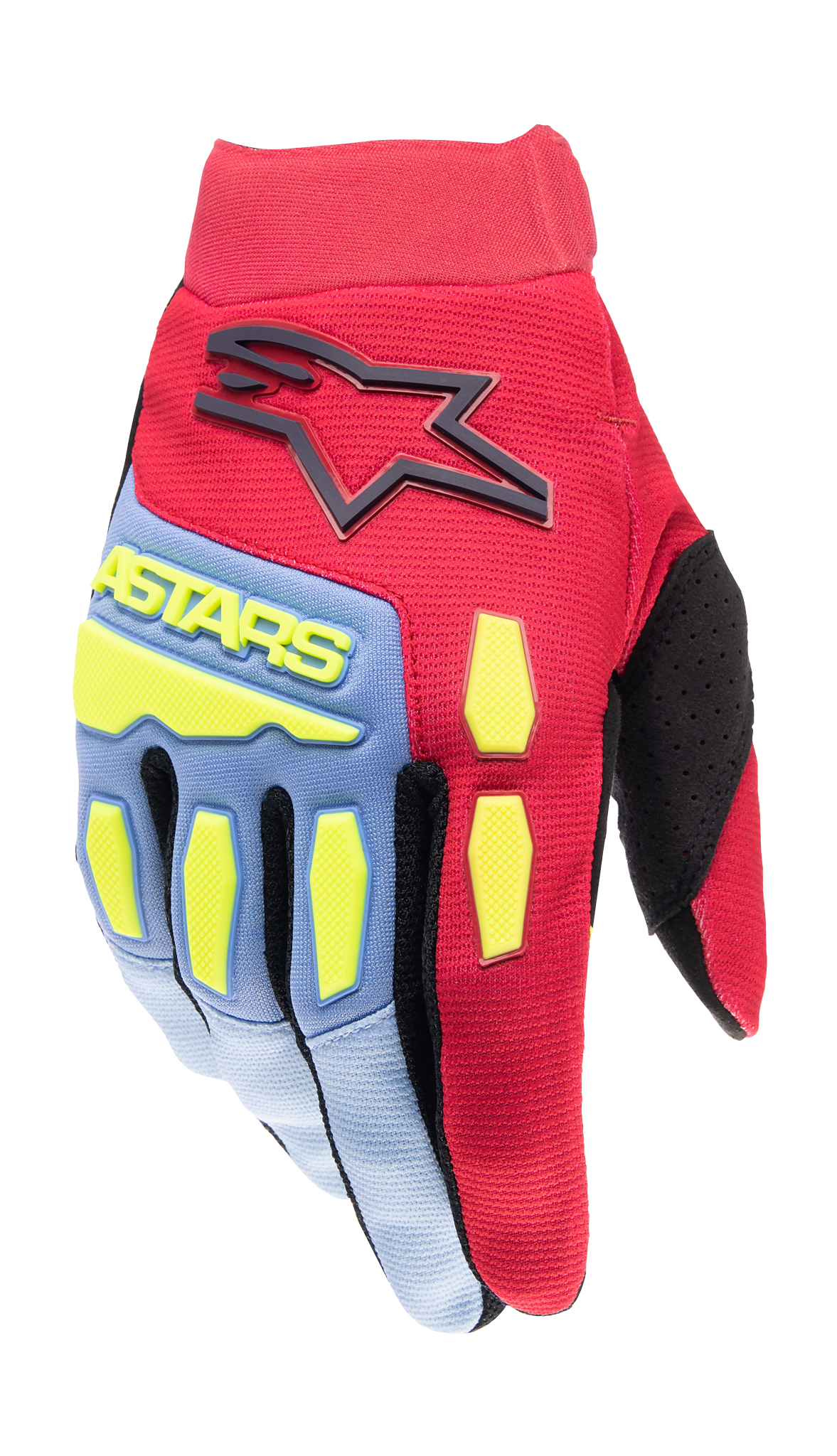 Alpinestars Crosshandschoenen Full Bore - Licht Blauw / Rood Berry / Zwart