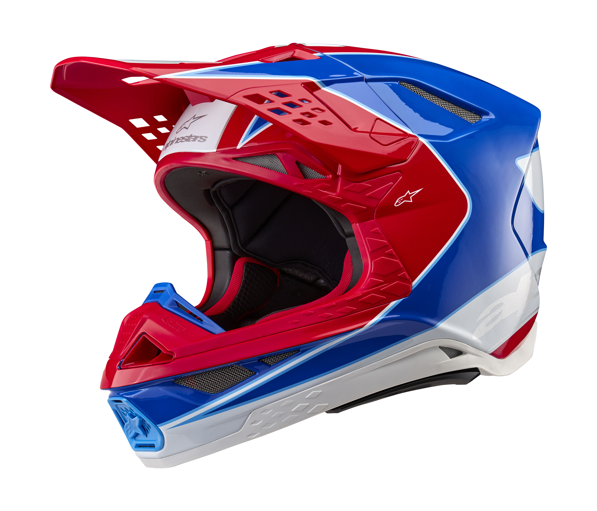 Alpinestars Crosshelm S-M10 Aeon - Glans Rood / Blauw