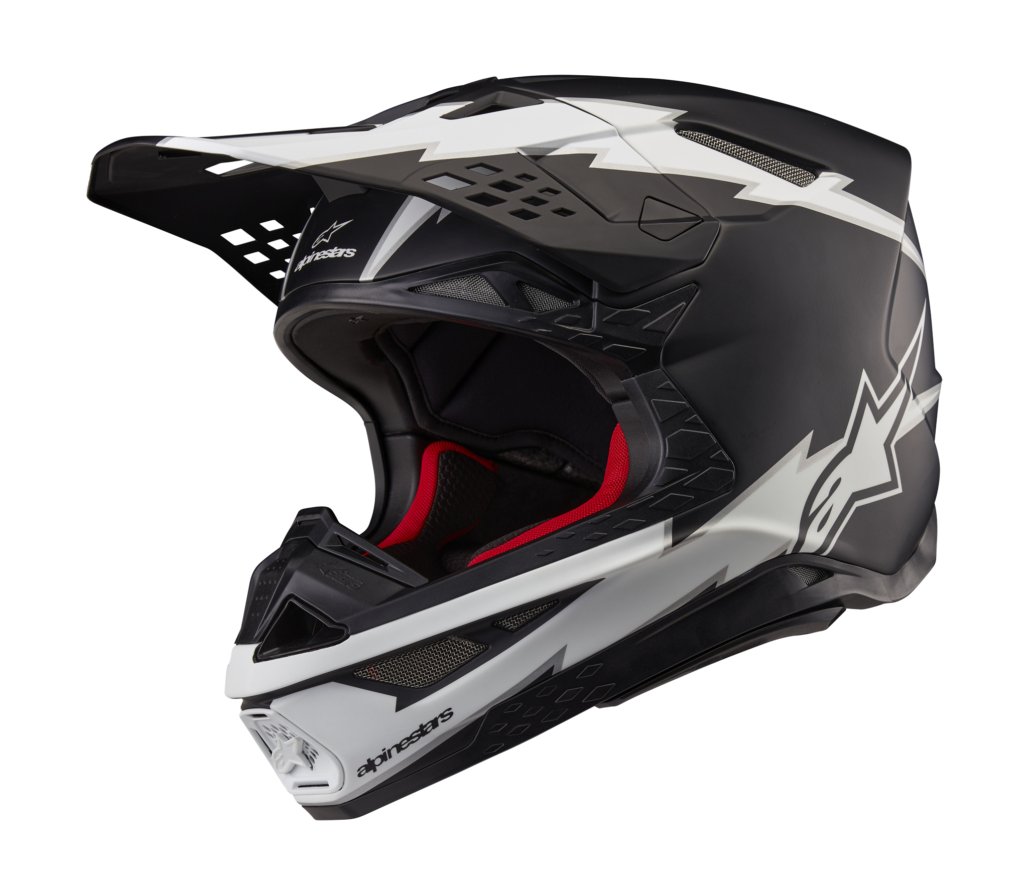 Alpinestars Crosshelm S-M10 Ampress - Mat Zwart / Wit