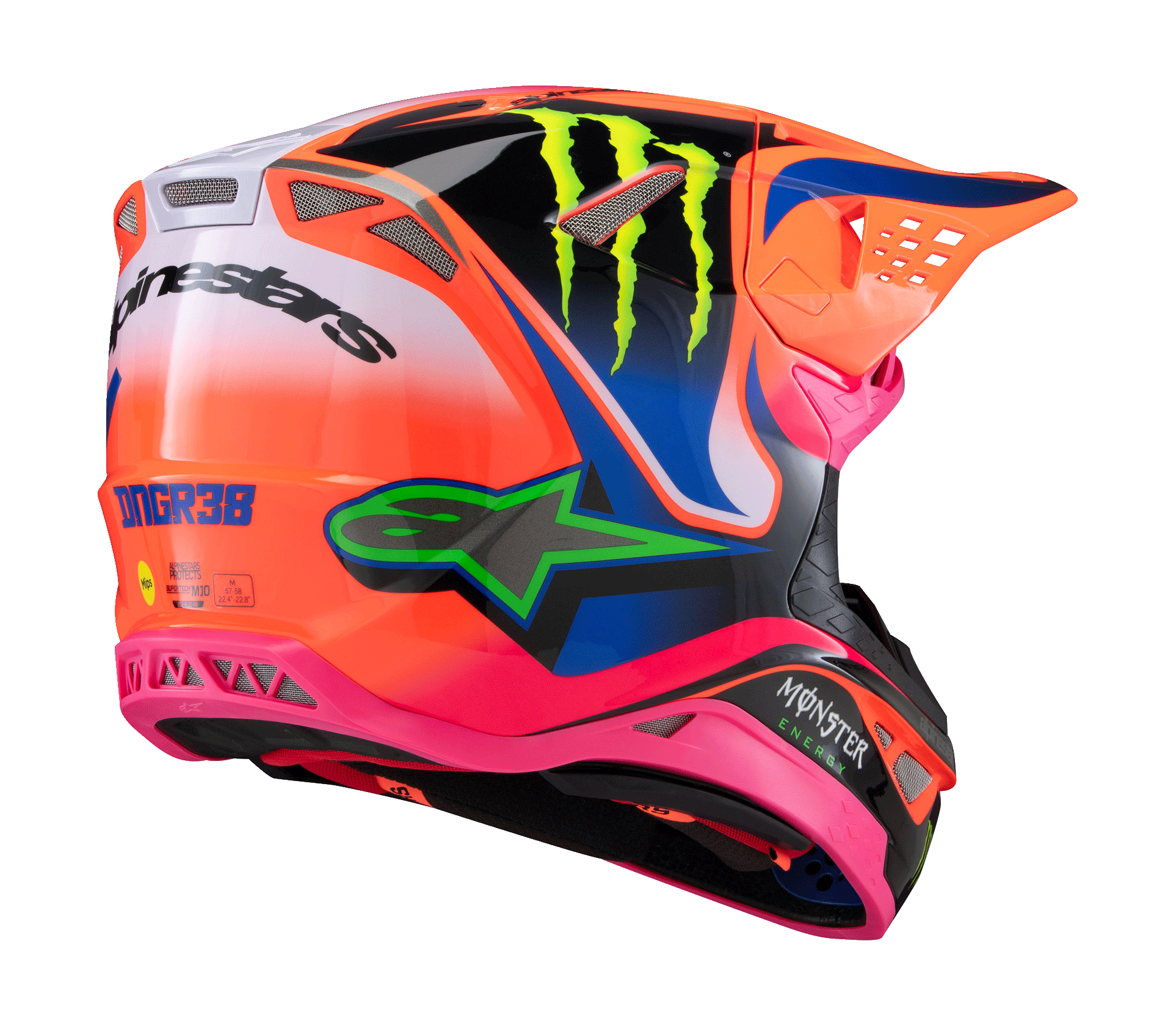 Alpinestars Crosshelm S-M10 Deegan - Oranje / Paars / Roze