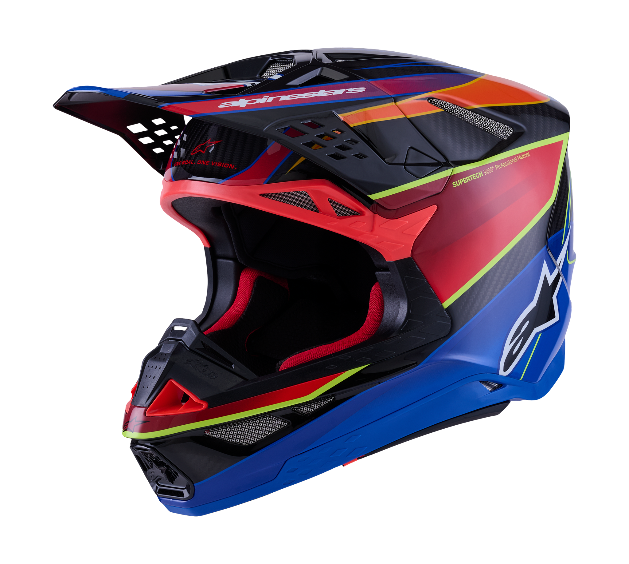 Alpinestars Crosshelm S-M10 Era - Blauw / Rood / Fluo Geel