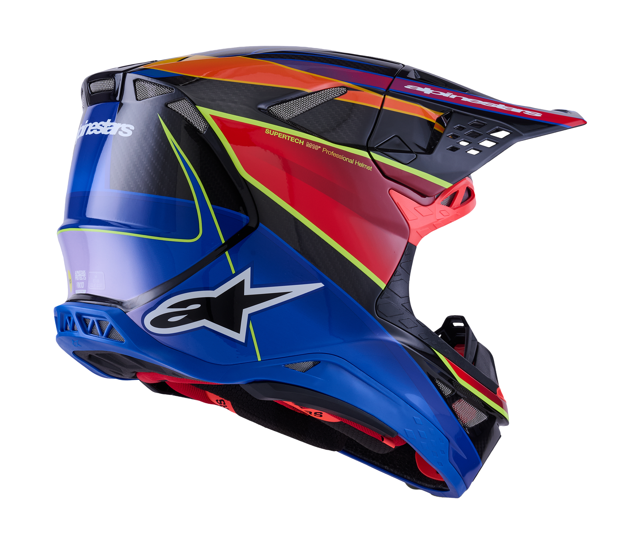 Alpinestars Crosshelm S-M10 Era - Blauw / Rood / Fluo Geel
