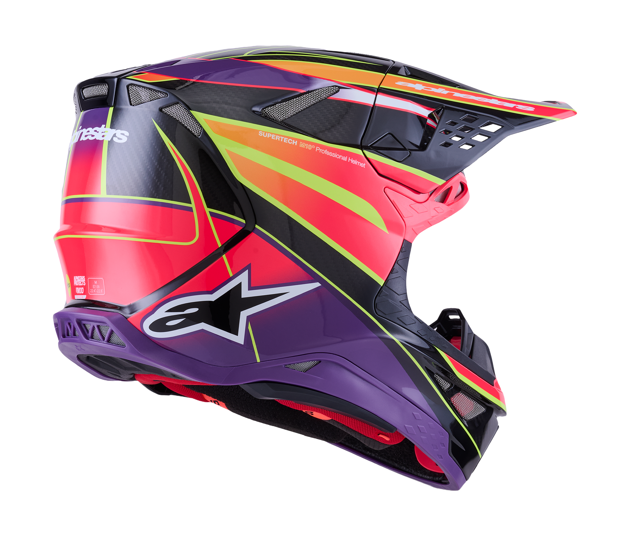 Alpinestars Crosshelm S-M10 Era - Roze / Violet / Fluo Geel