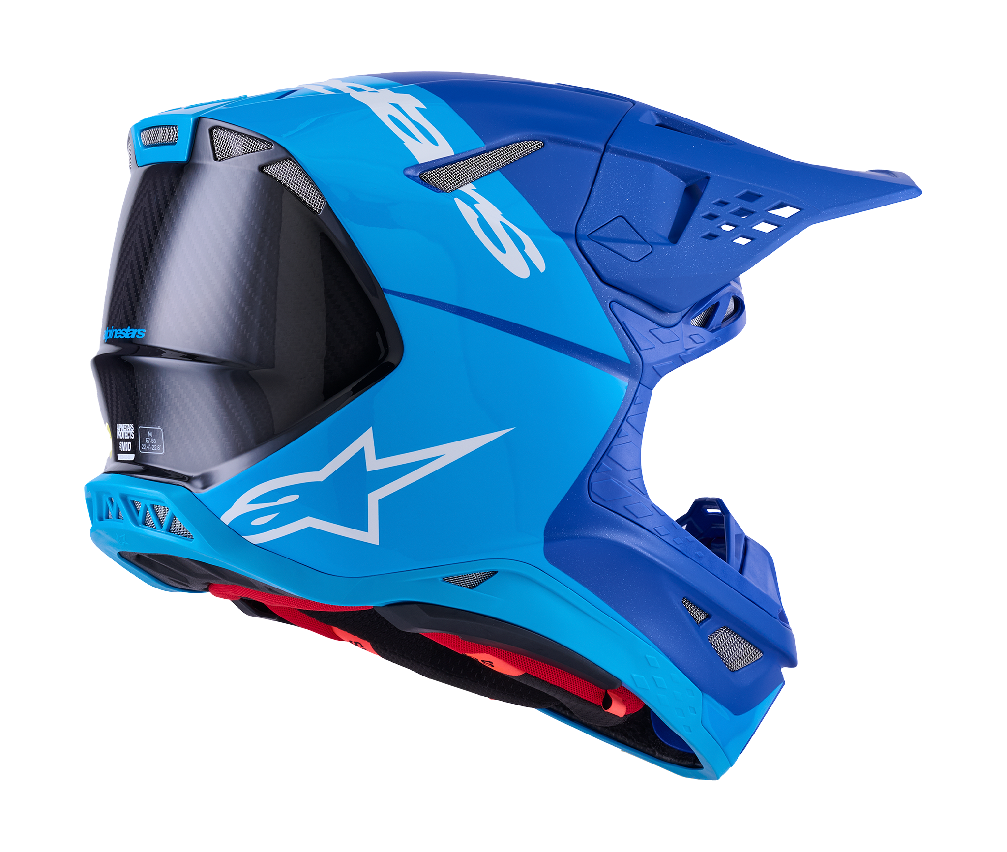 Alpinestars Crosshelm S-M10 Flood - Met Blauw / Zwart / Carbon