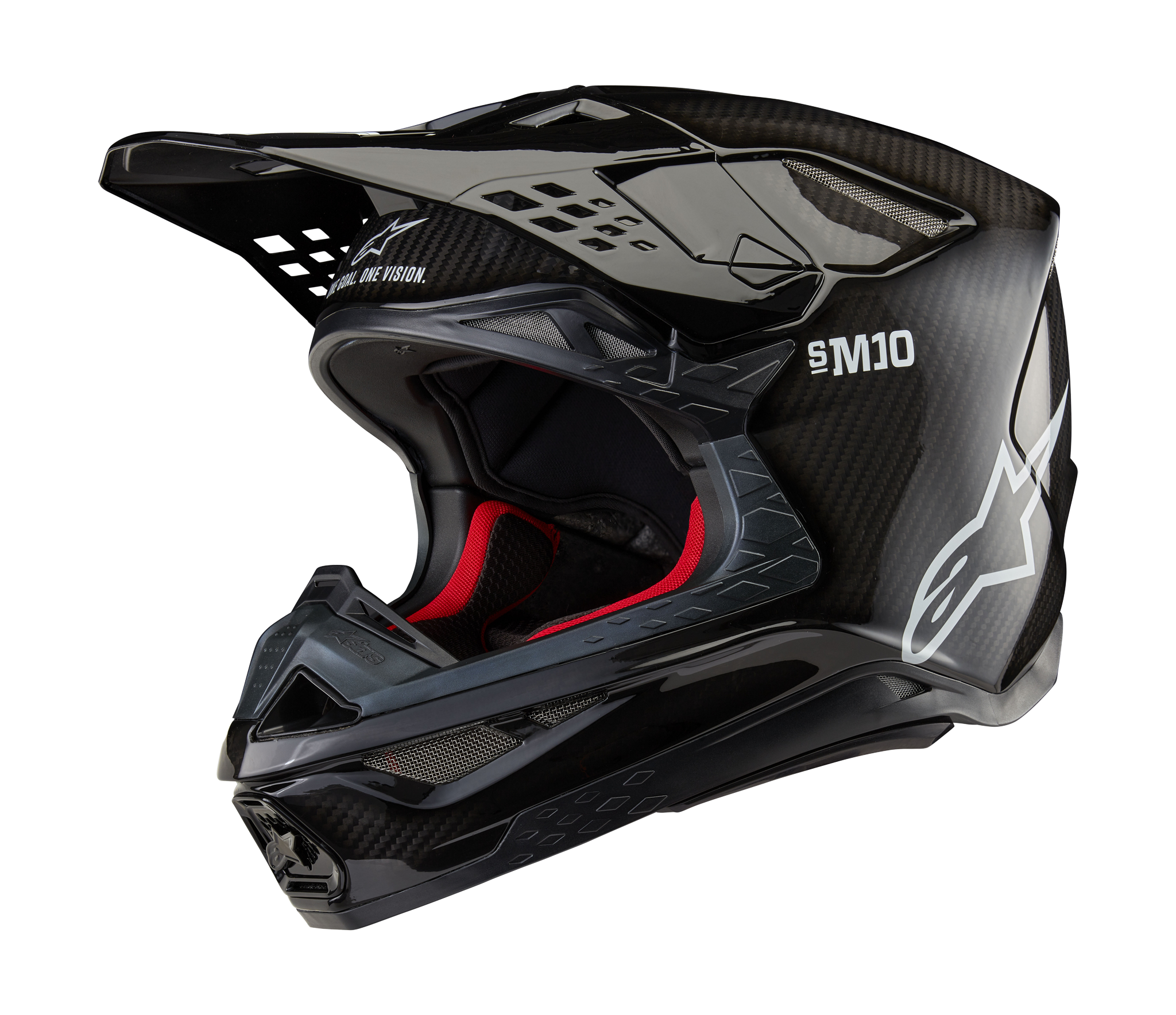 Alpinestars Crosshelm S-M10 Solid - Glans Zwart / Carbon