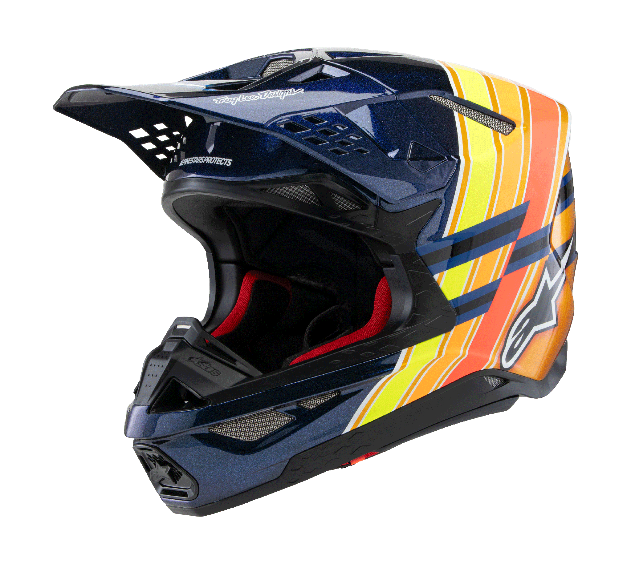 Alpinestars Crosshelm S-M10 TLD Edition 25 - Blauw / Oranje / Geel / Rood