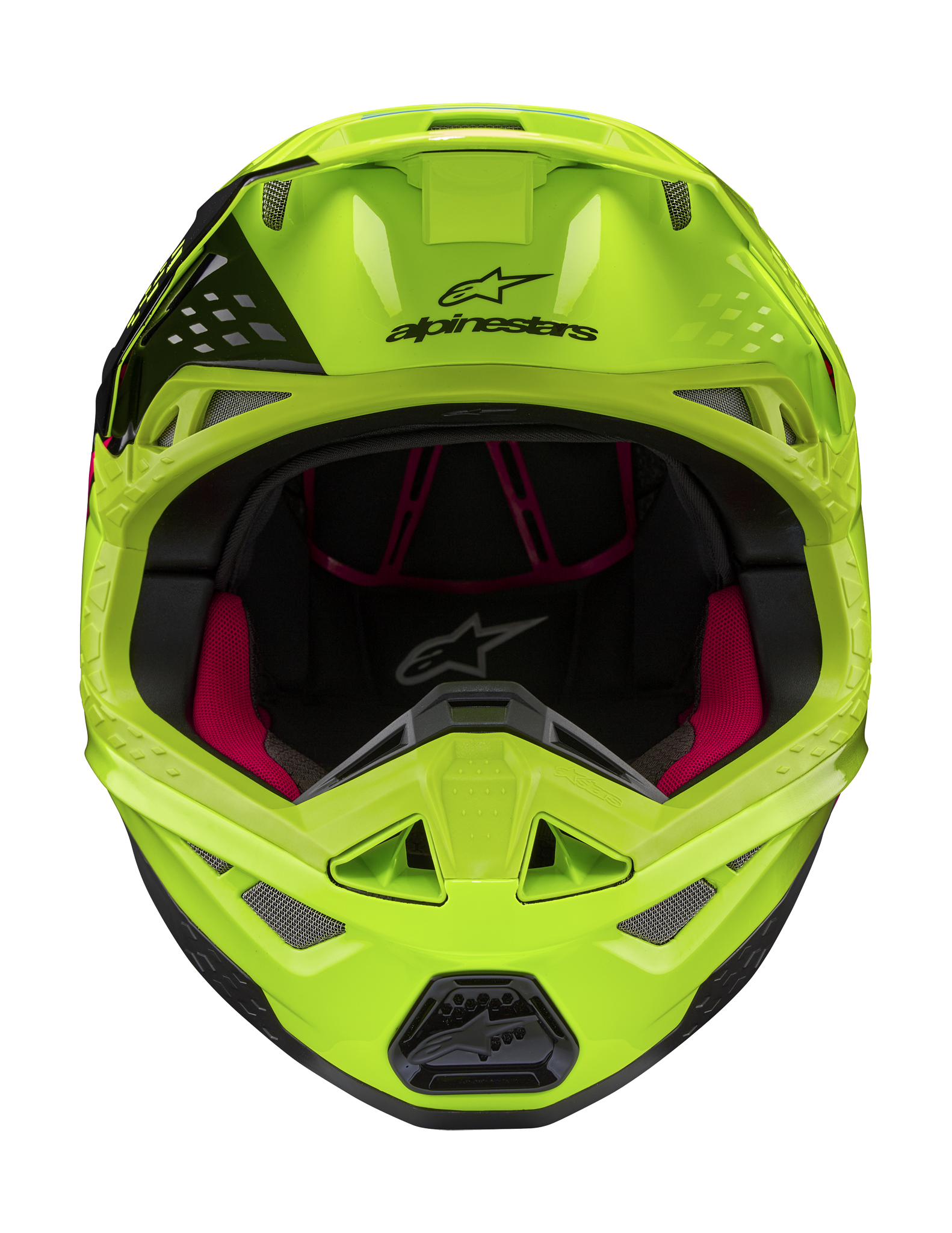 Alpinestars Crosshelm S-M10 Unite - Glans Fluo Geel / Zwart / Diva Roze