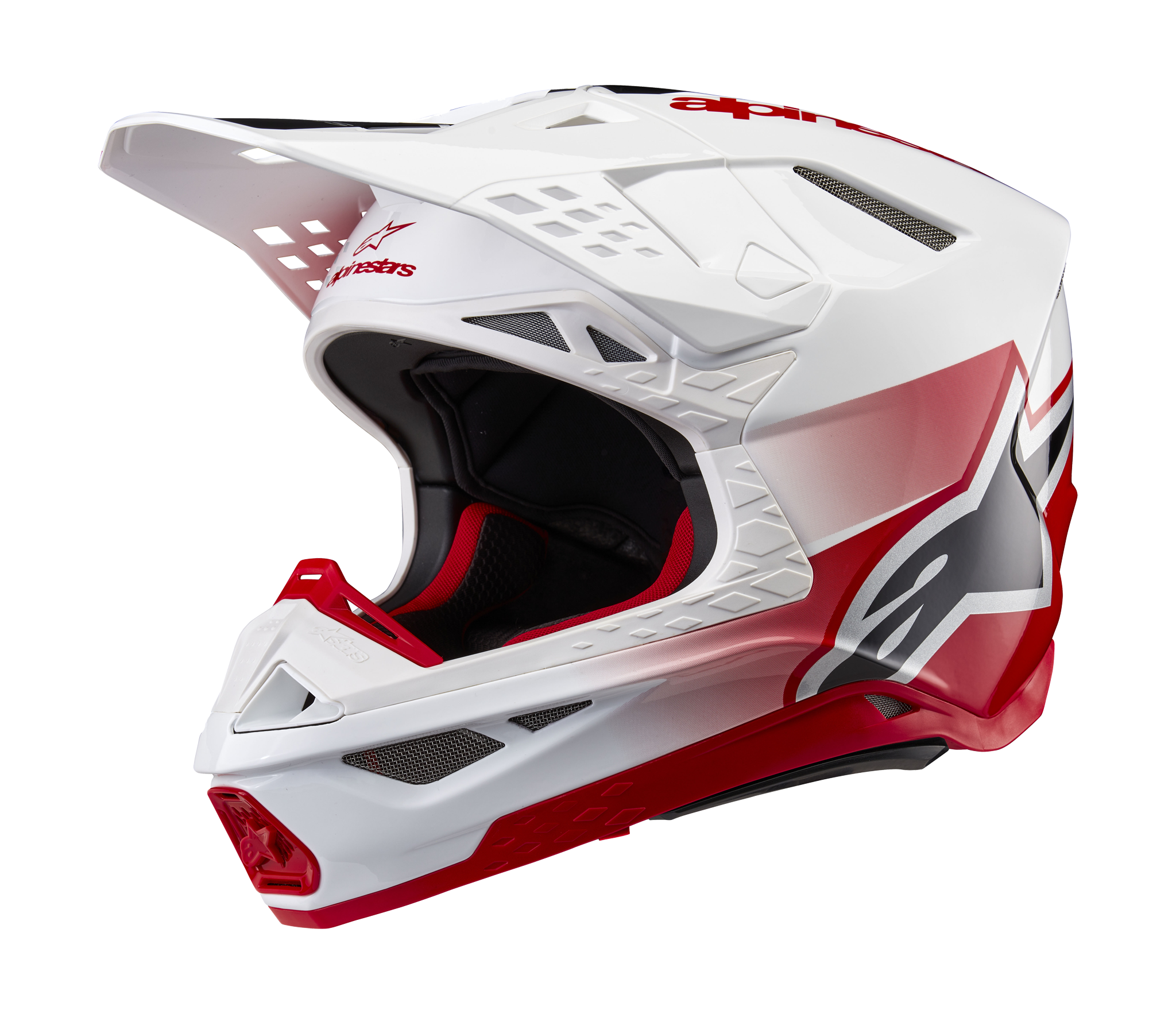 Alpinestars Crosshelm S-M10 Unite - Glans Rood / Wit