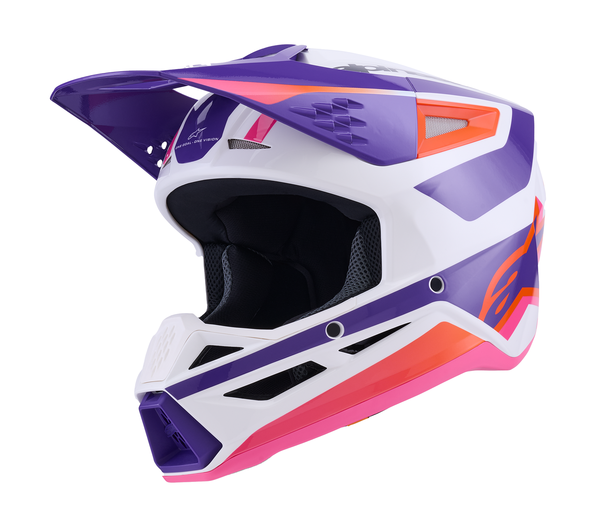 Alpinestars Crosshelm S-M3 Heat - Wit / Paars / Roze