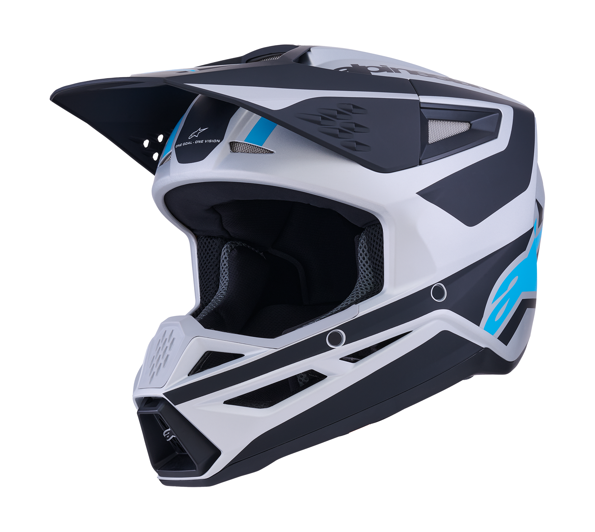 Alpinestars Crosshelm S-M3 Heat - Zilver / Blauw / Zwart