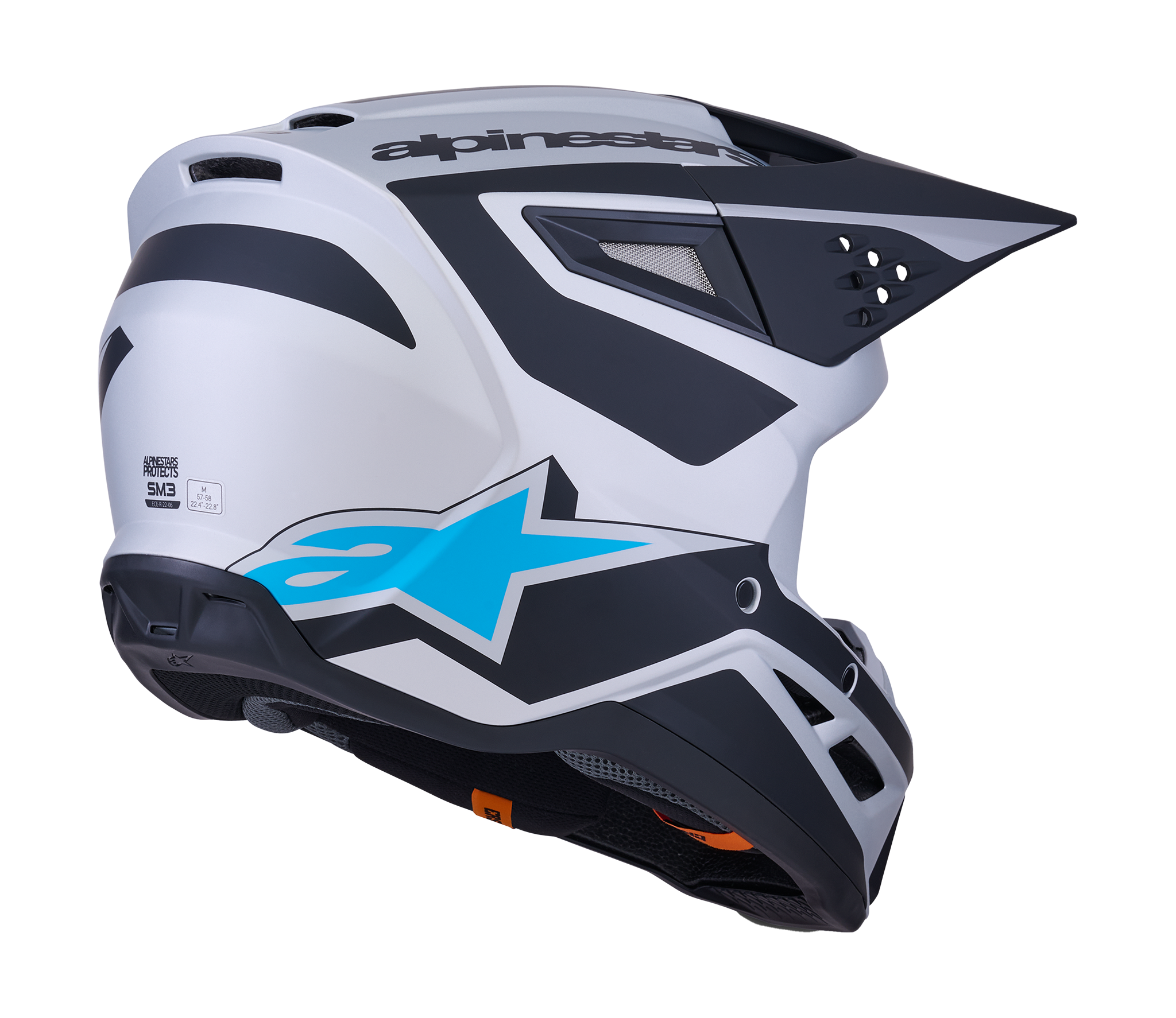 Alpinestars Crosshelm S-M3 Heat - Zilver / Blauw / Zwart