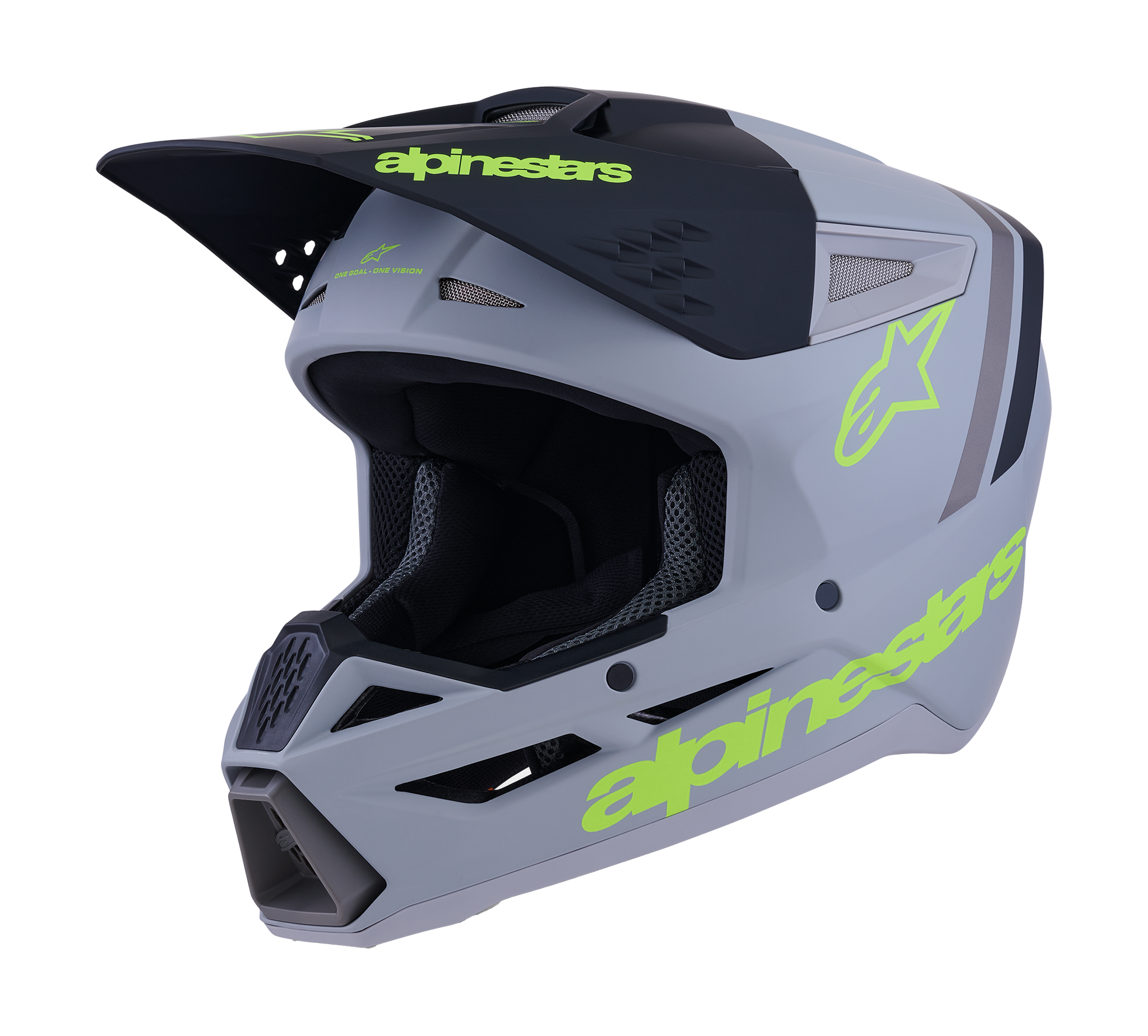 Alpinestars Crosshelm S-M3 Radium - Grijs / Zwart / Fluo Geel