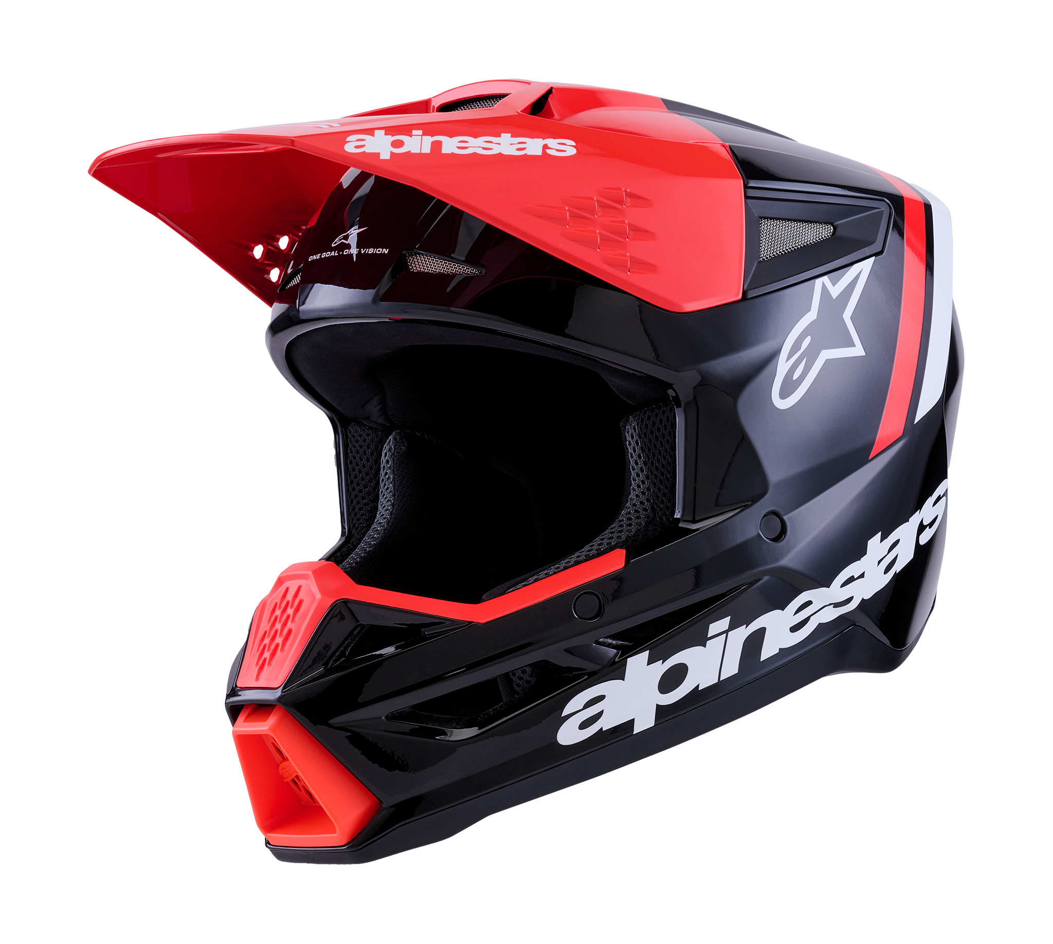 Alpinestars Crosshelm S-M3 Radium - Zwart / Fluo Rood / Wit