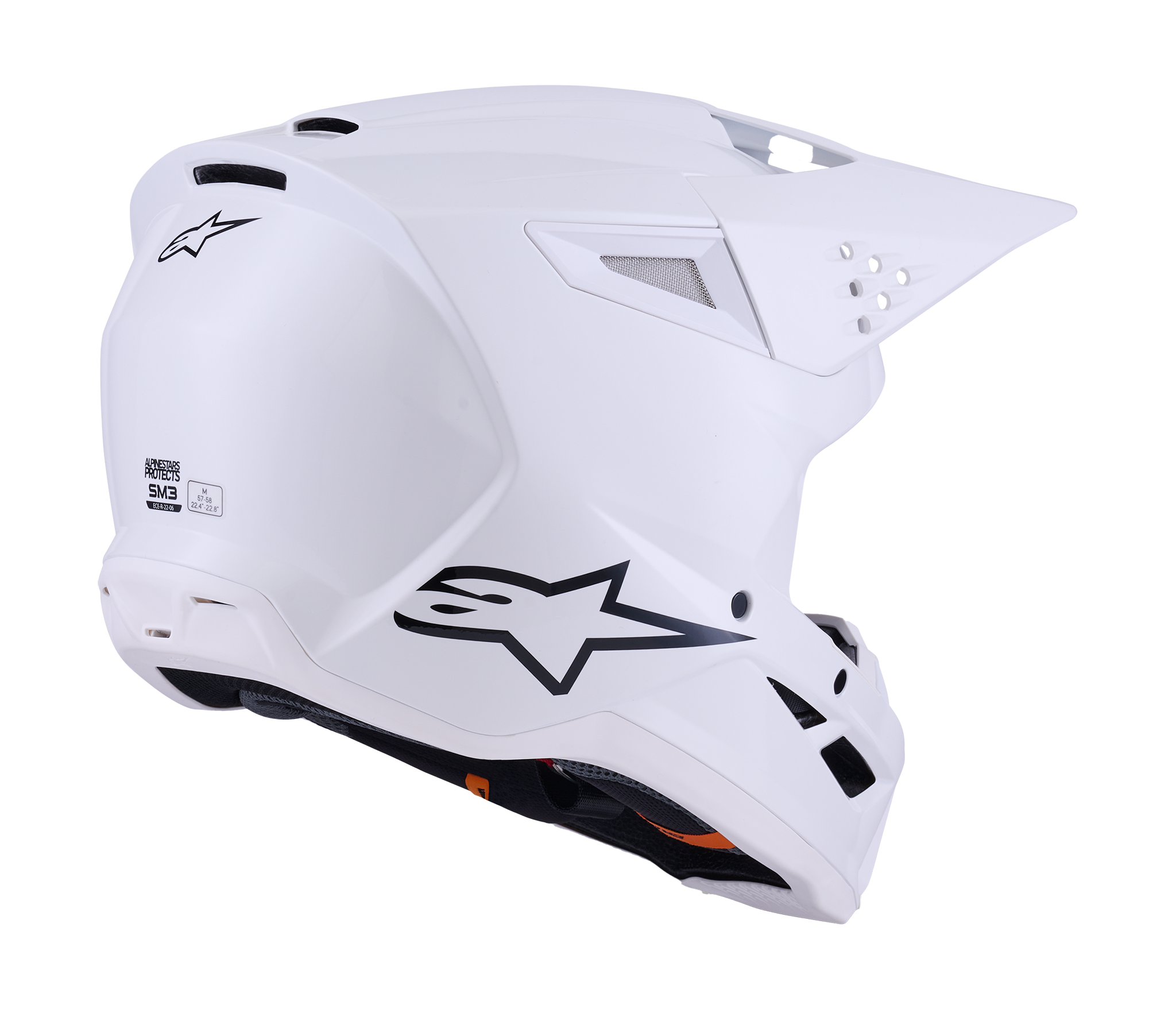 Alpinestars Crosshelm S-M3 Solid - Glans Wit