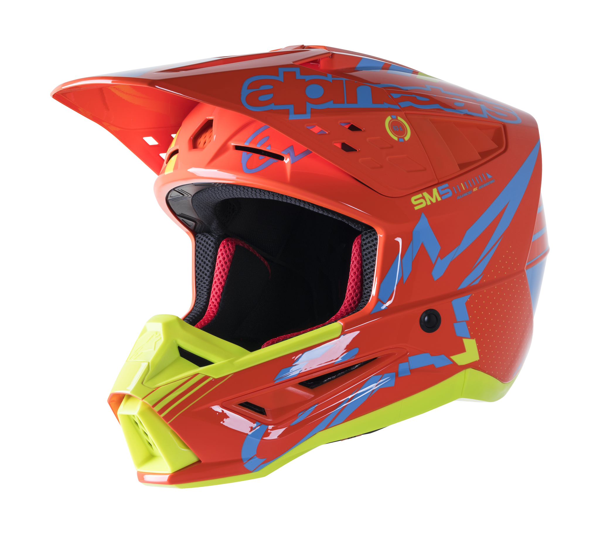 Alpinestars Crosshelm S-M5 22.05 Action - Fluo Oranje / Cyan / Fluo Geel