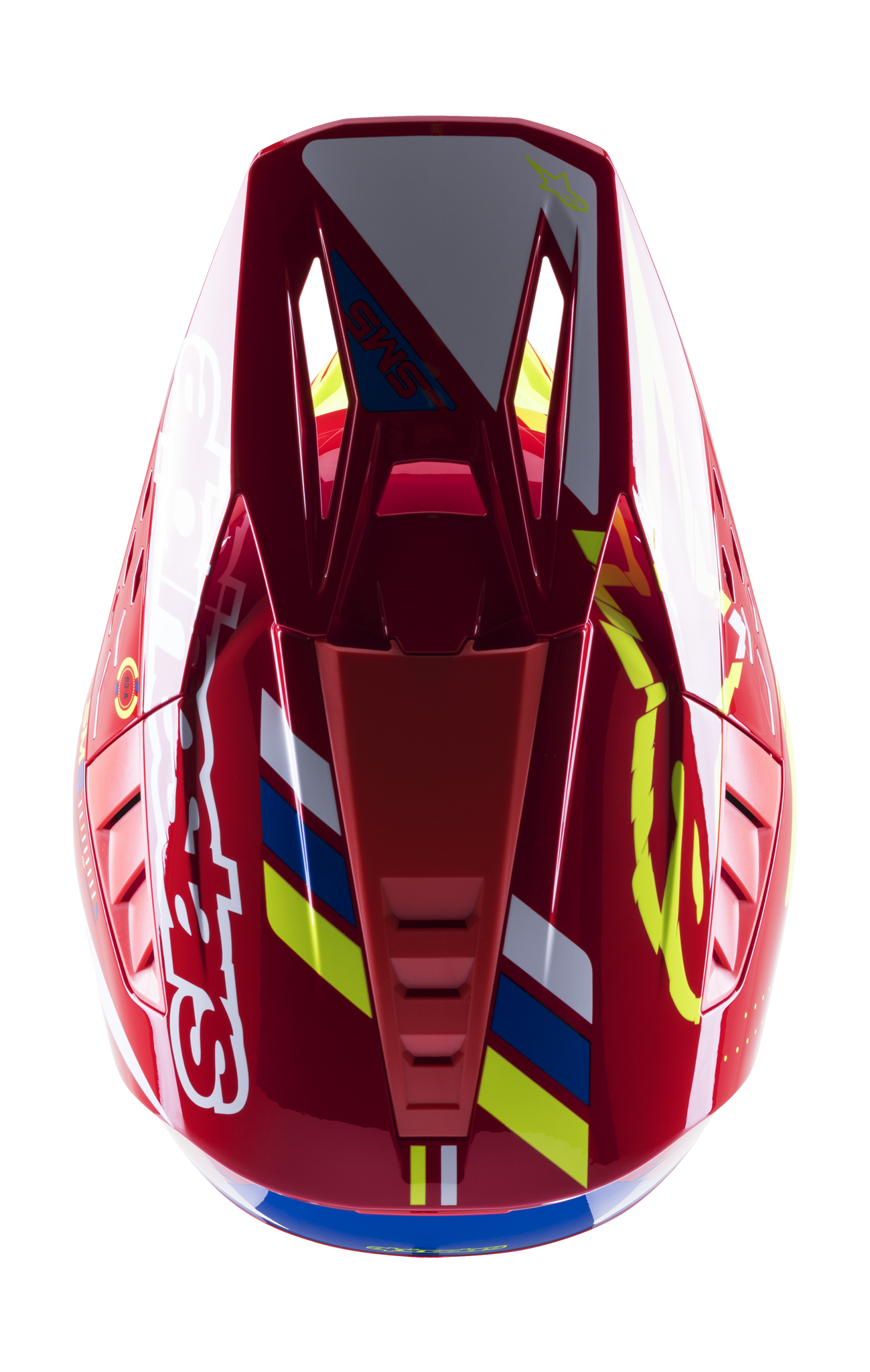 Alpinestars Crosshelm S-M5 22.05 Action - Rood / Wit / Fluo Geel