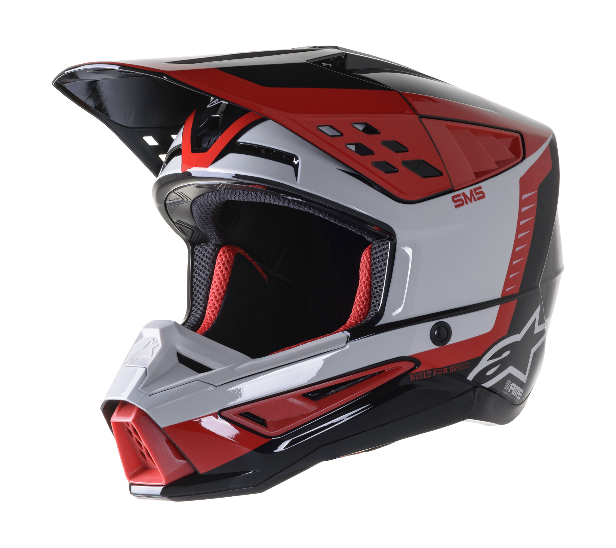 Alpinestars Crosshelm S-M5 22.05 Beam - Zwart / Grijs / Rood