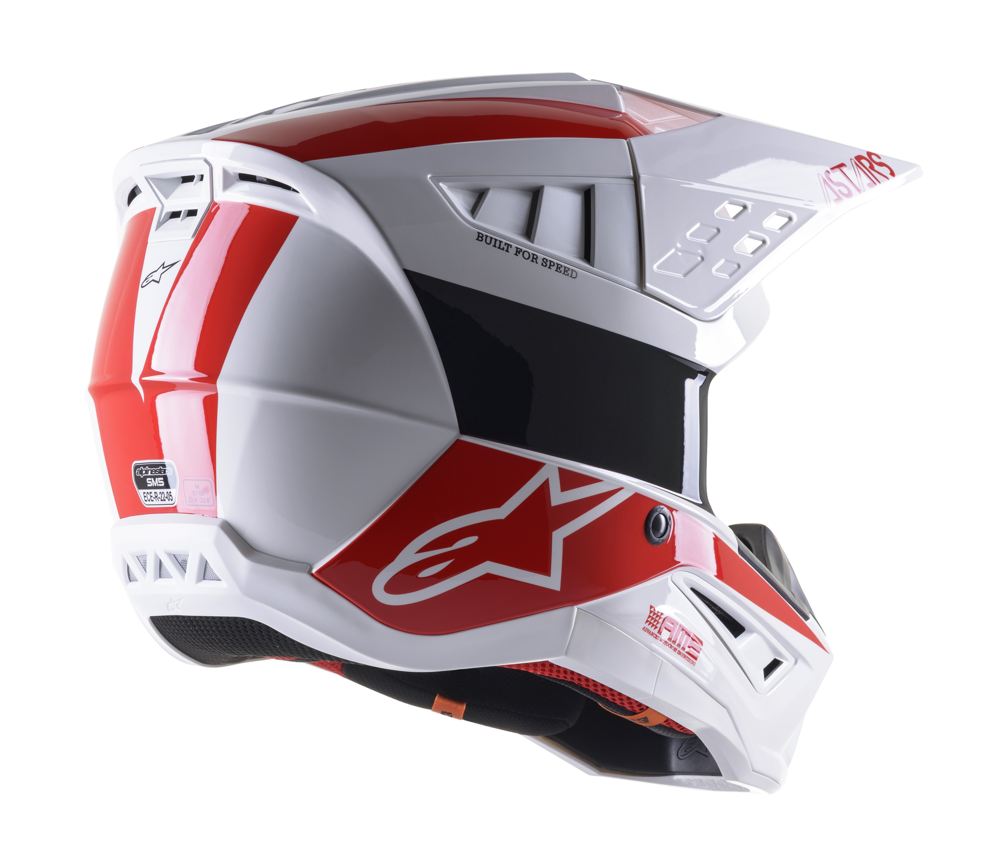 Alpinestars Crosshelm S-M5 22.05 Bond - Wit / Zwart / Rood