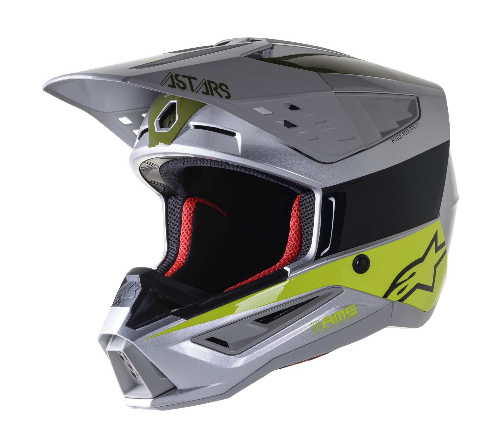 Alpinestars Crosshelm S-M5 22.05 Bond - Zilver / Zwart / Fluo Geel / Groen