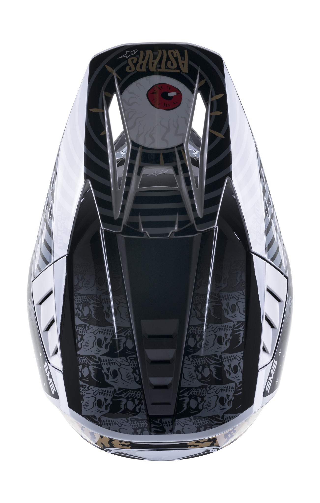 Alpinestars Crosshelm S-M5 22.05 Solar Flare - Zwart / Grijs / Goud