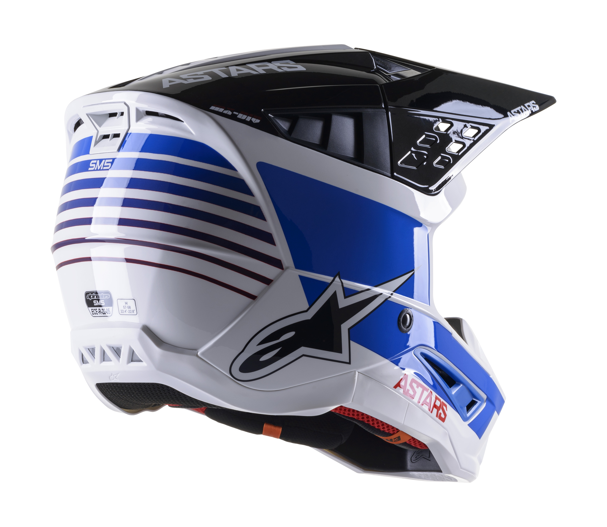 Alpinestars Crosshelm S-M5 22.05 Speed - Wit / Navy / Rood