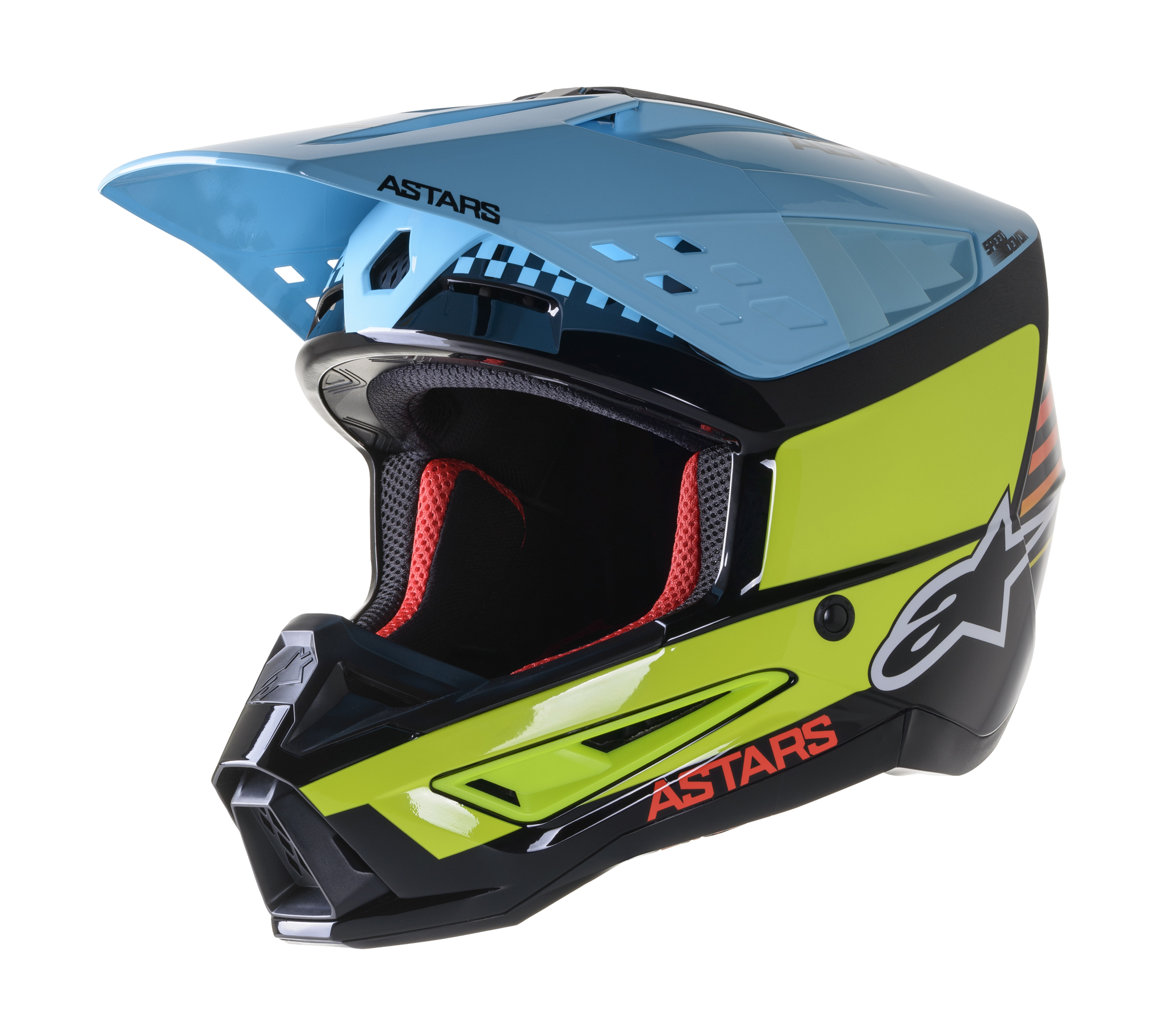 Alpinestars Crosshelm S-M5 22.05 Speed - Zwart / Blauw / Rood / Geel