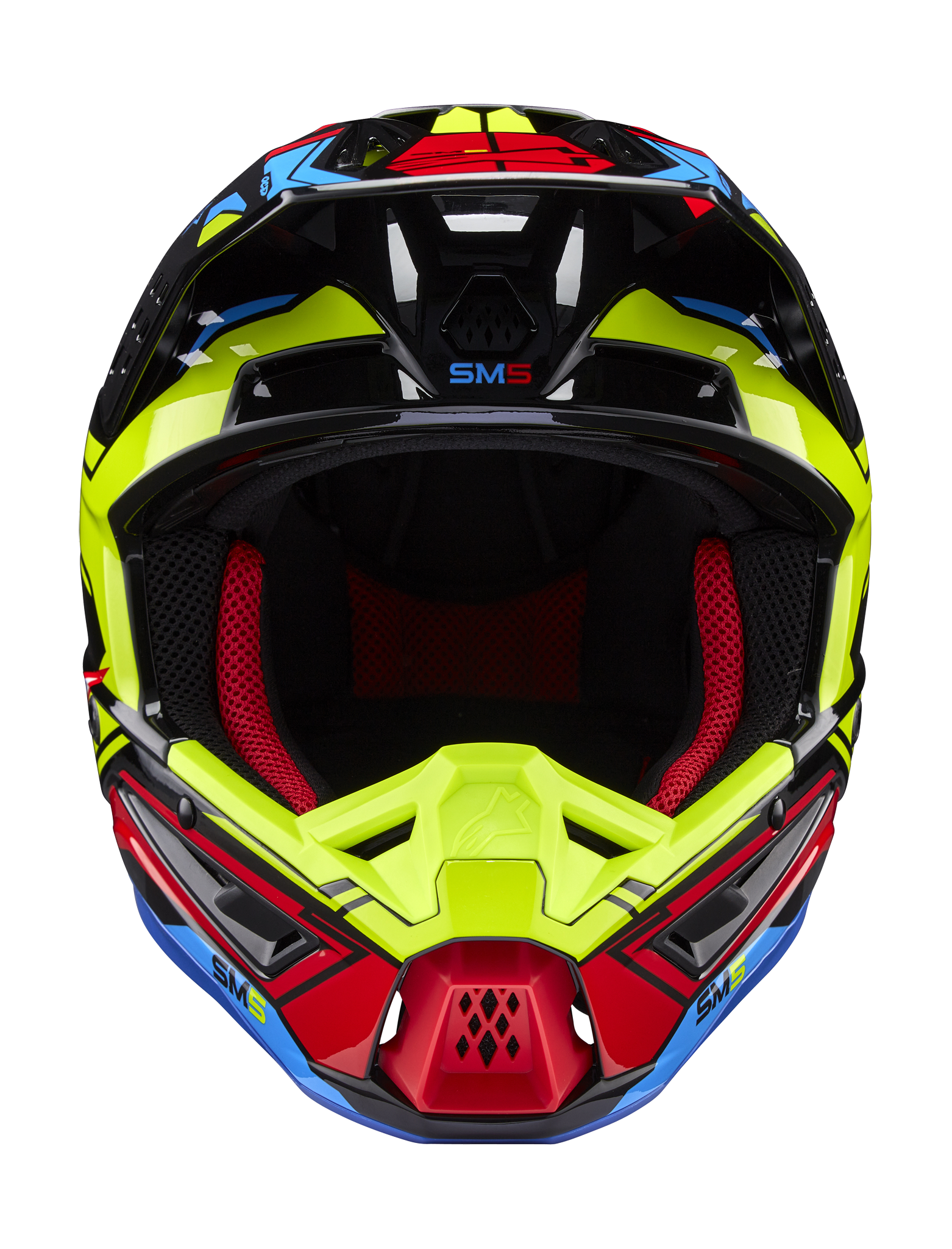 Alpinestars Crosshelm S-M5 Action 2 - Glans Zwart / Fluo Geel / Rood
