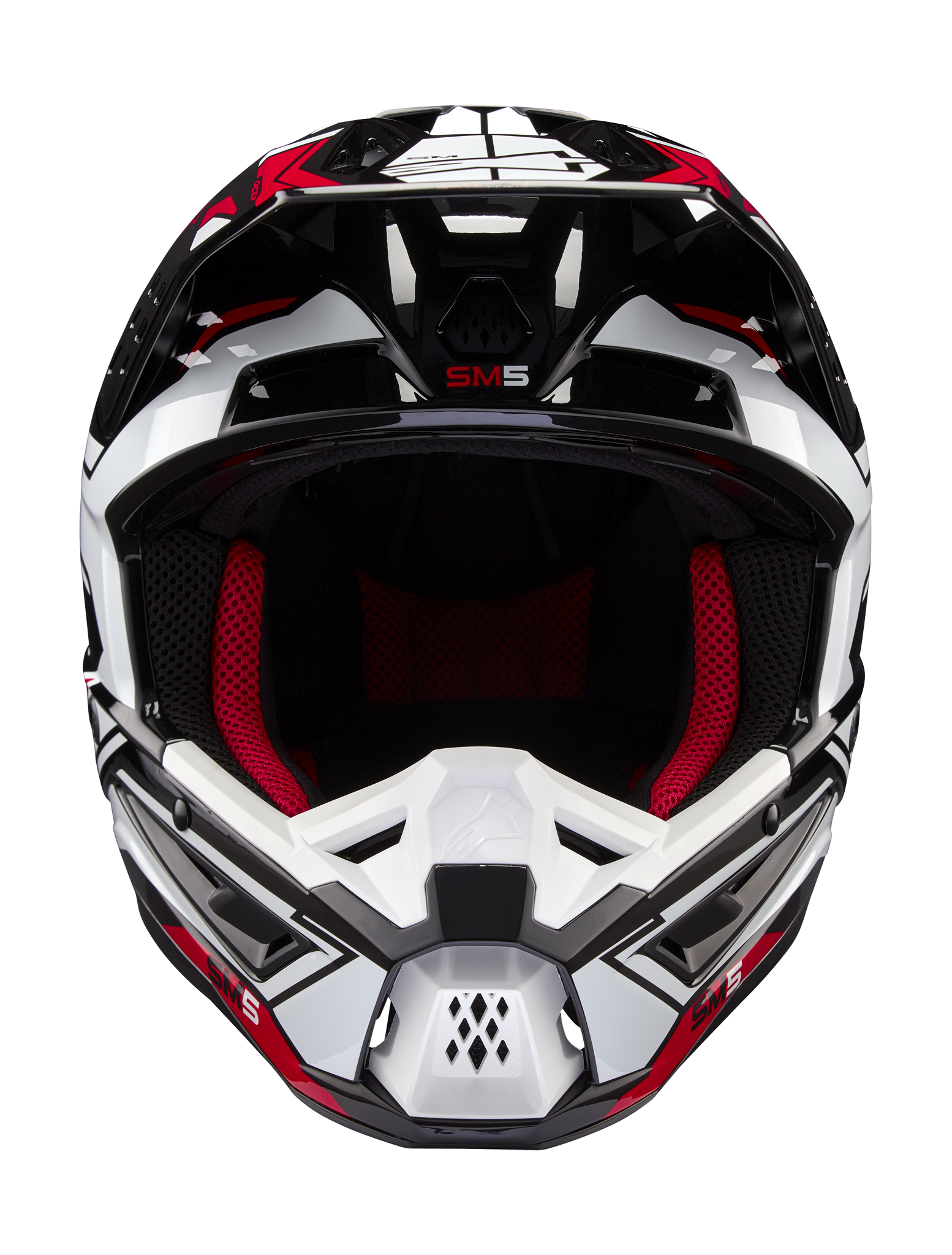 Alpinestars Crosshelm S-M5 Action 2 - Glans Zwart / Wit / Rood