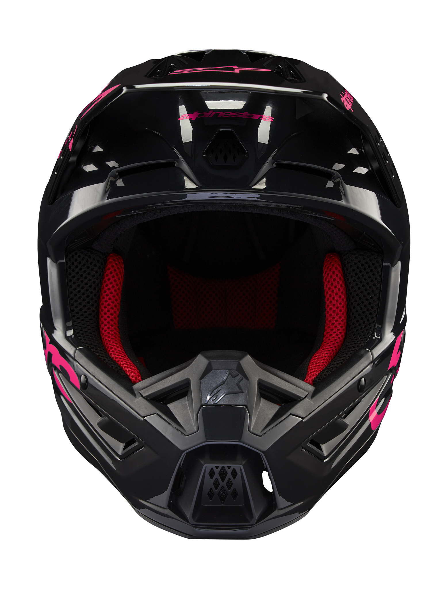Alpinestars Crosshelm S-M5 Corp - Glans Zwart / Diva Pink