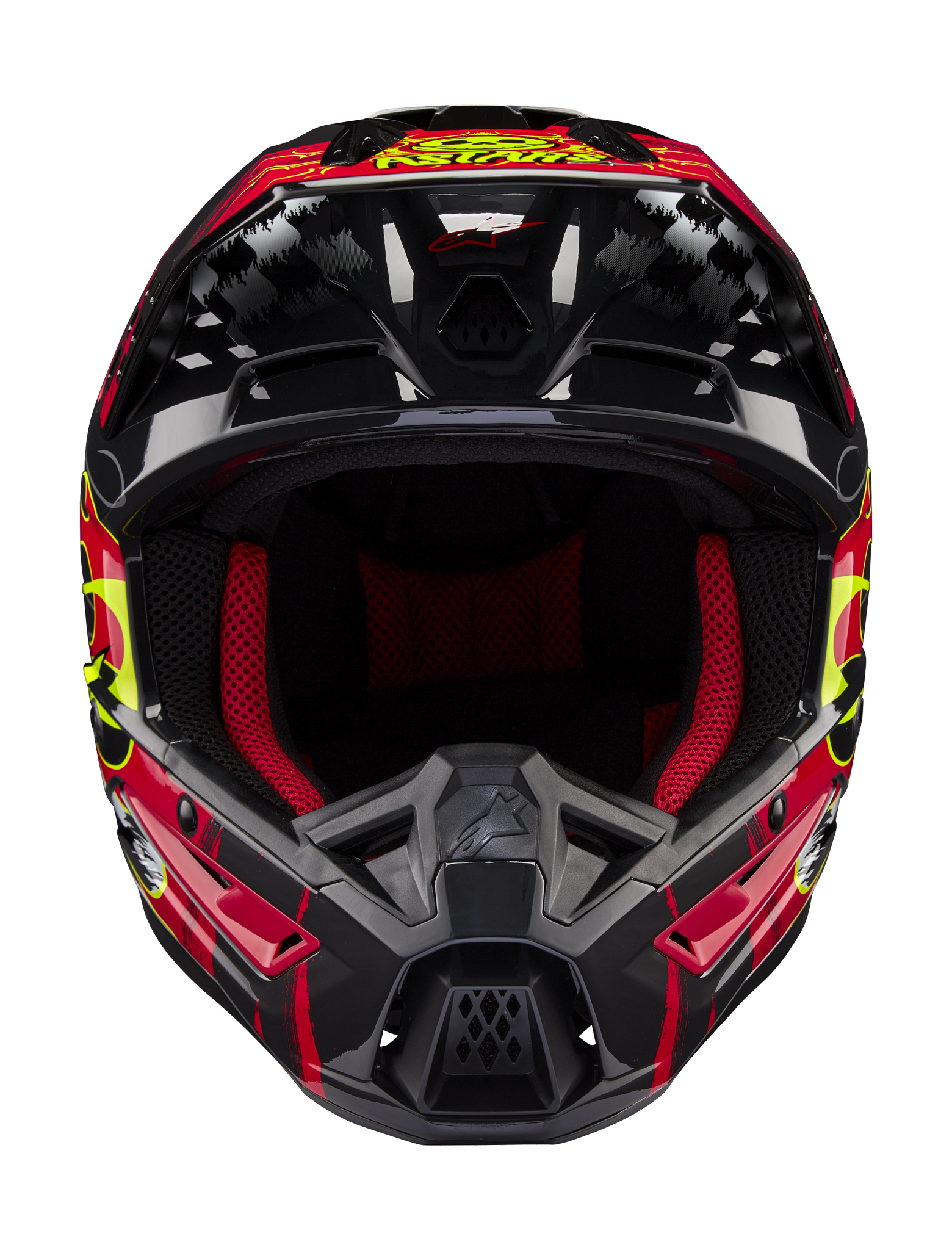Alpinestars Crosshelm S-M5 Rash - Glans Donker Grijs / Rood
