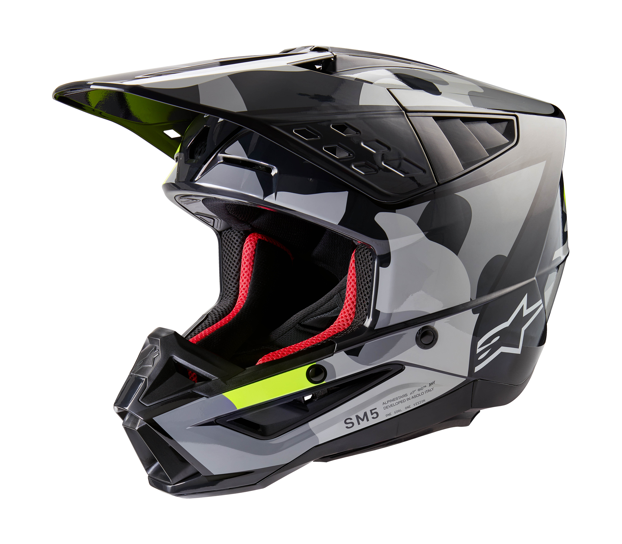 Alpinestars Crosshelm S-M5 Rover 2 - Glans Donker Grijs / Fluo Geel