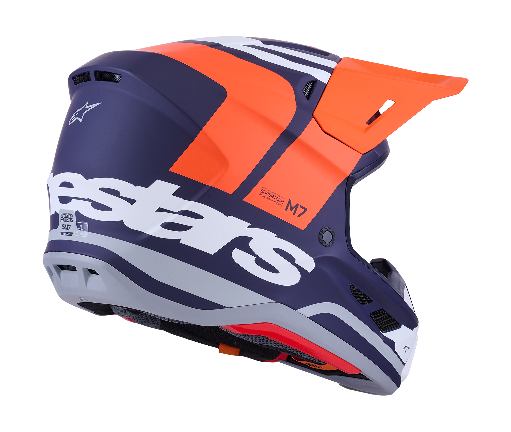 Alpinestars Crosshelm S-M7 Core - Oranje / Blauw