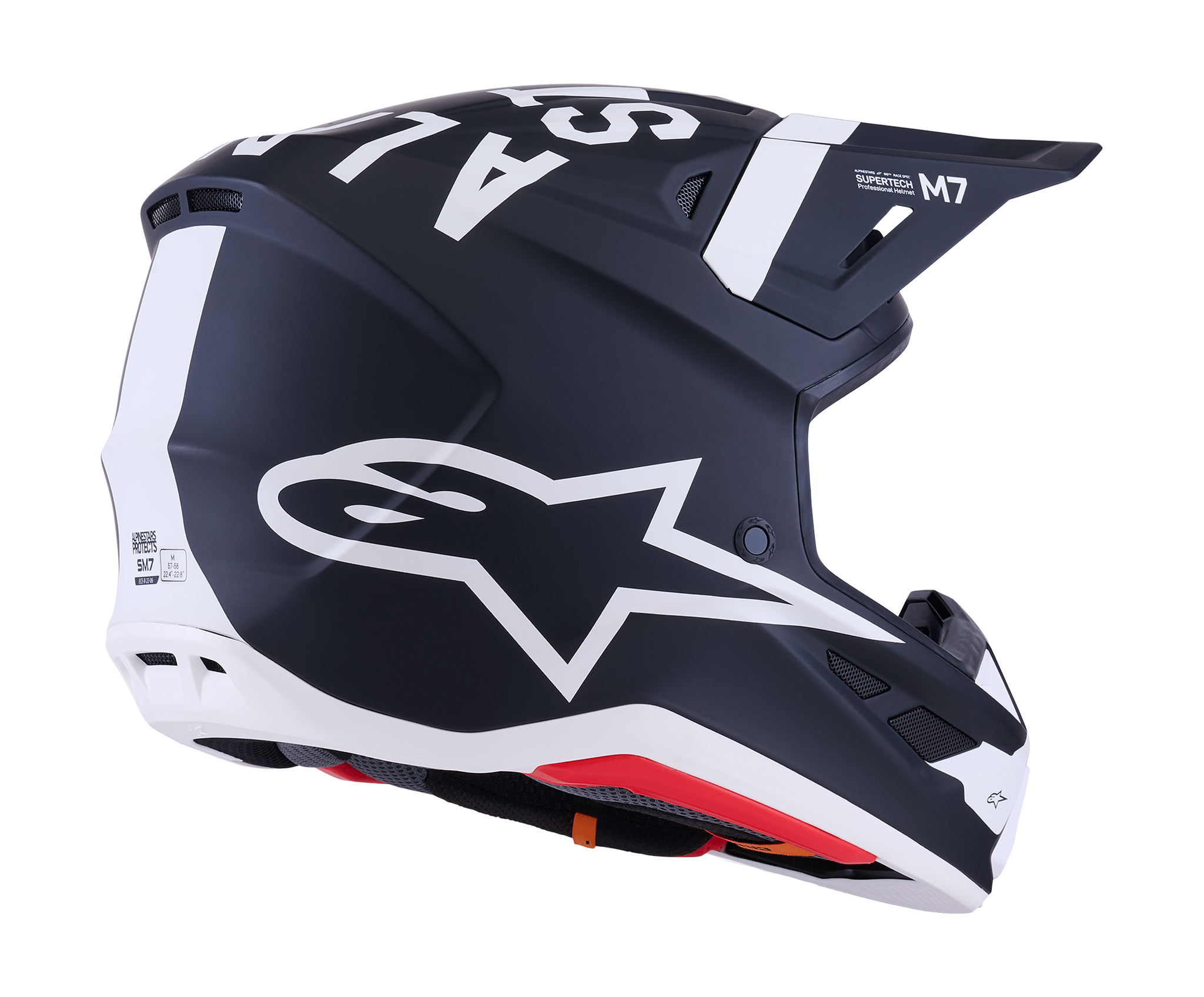 Alpinestars Crosshelm S-M7 Dasher - Zwart / Wit