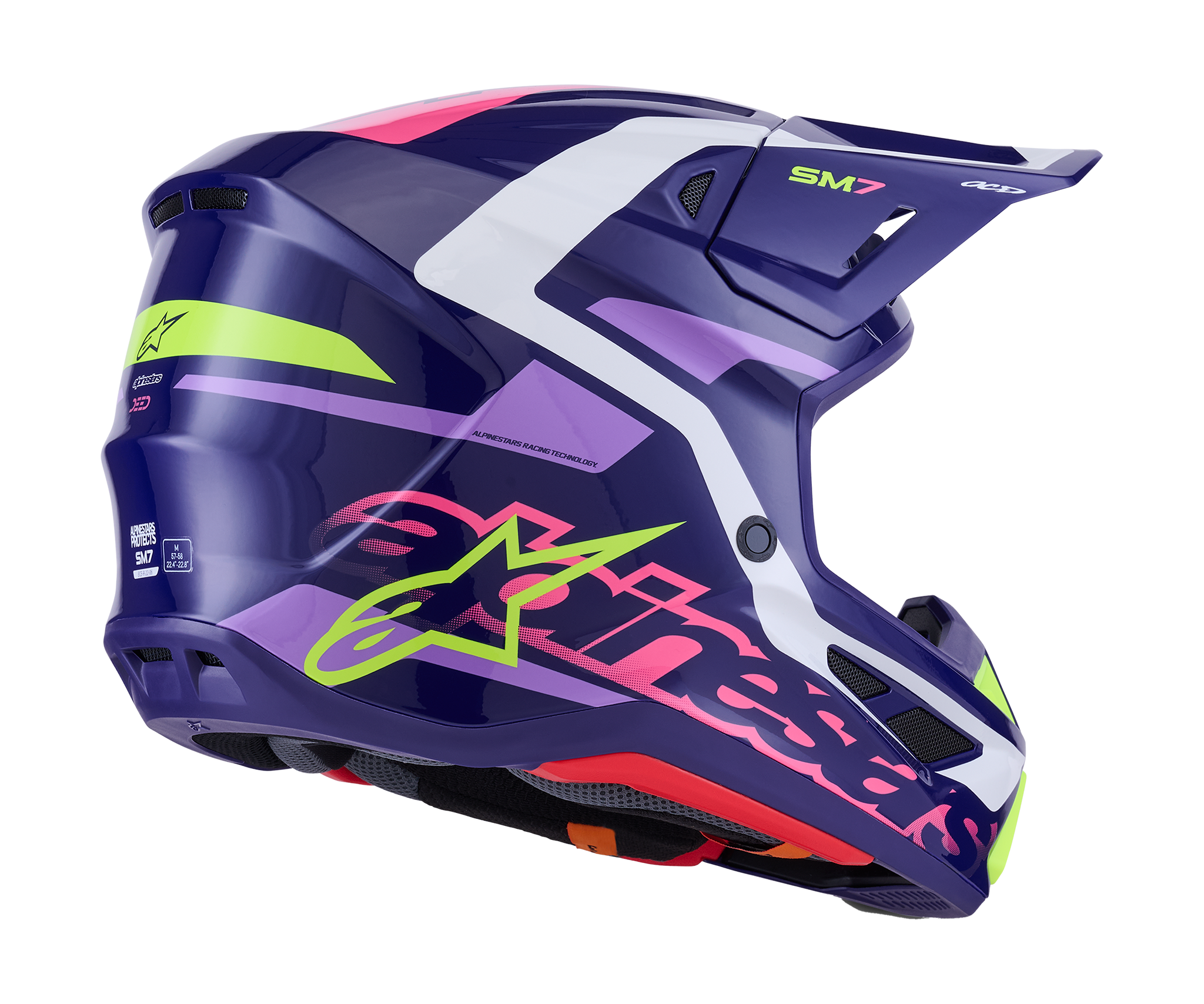 Alpinestars Crosshelm S-M7 Deed - Paars / Roze
