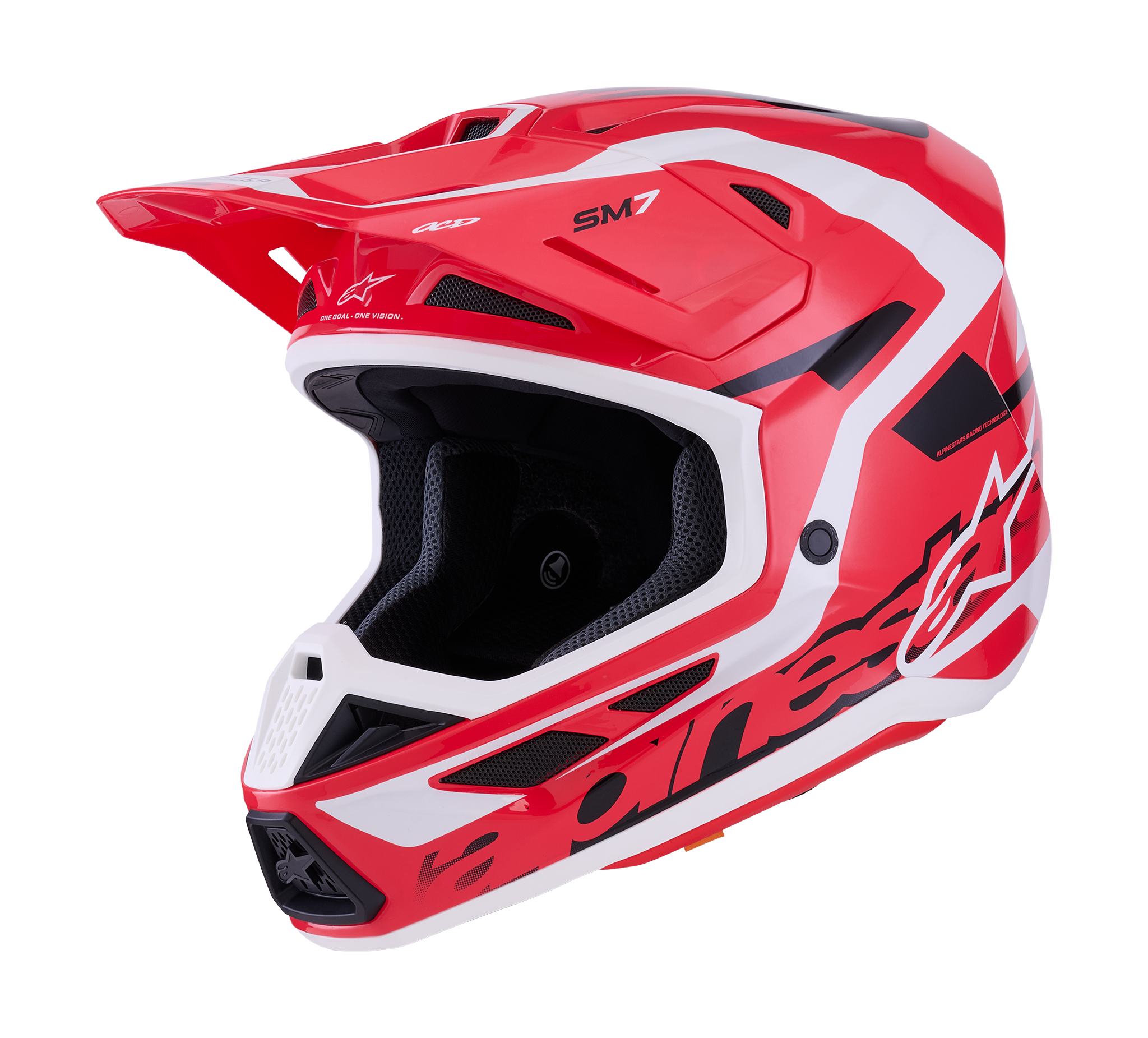 Alpinestars Crosshelm S-M7 Deed - Rood / Zwart / Wit